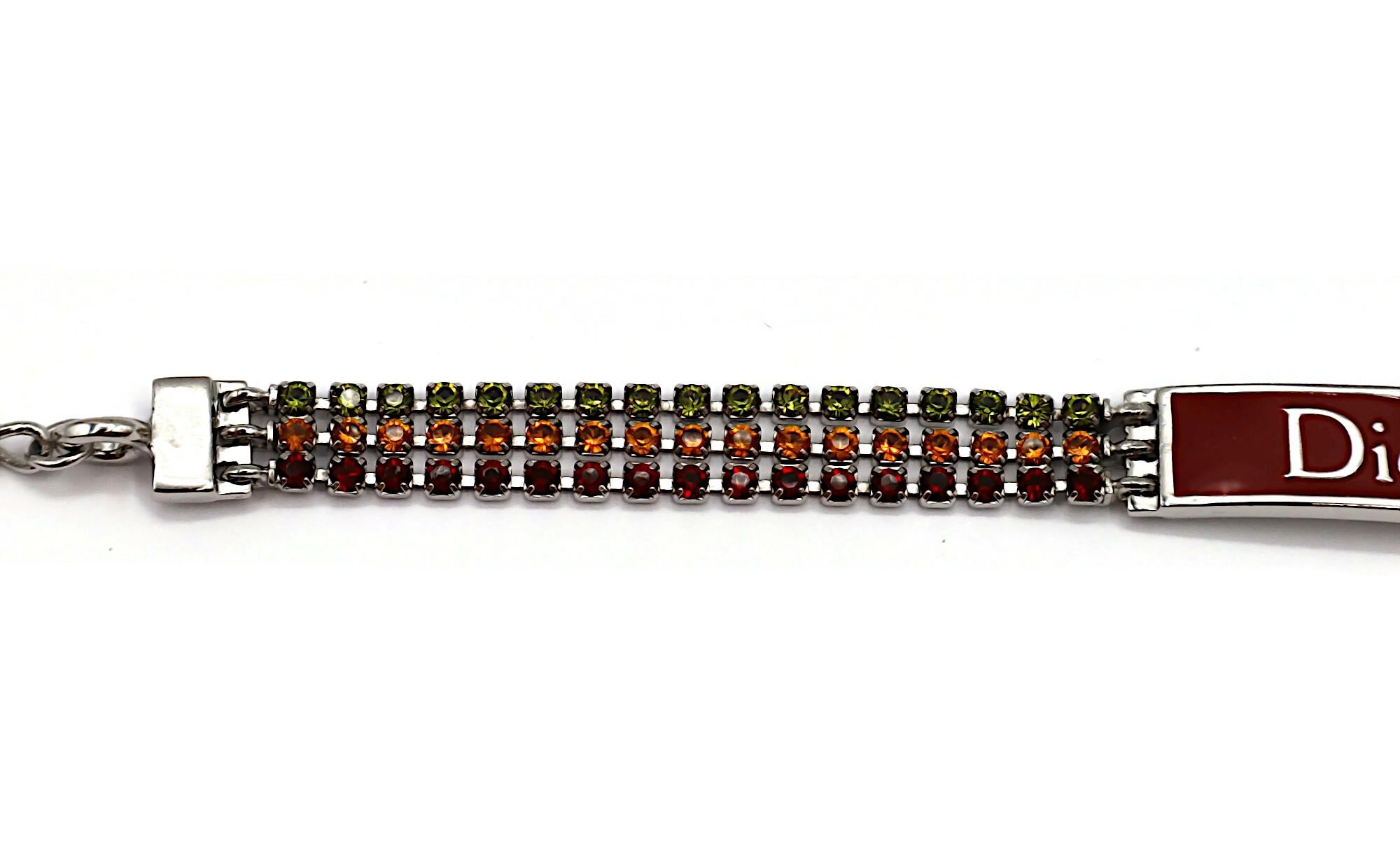CHRISTIAN DIOR by JOHN GALLIANO Vintage Jewelled Rasta Bracelet For Sale 3
