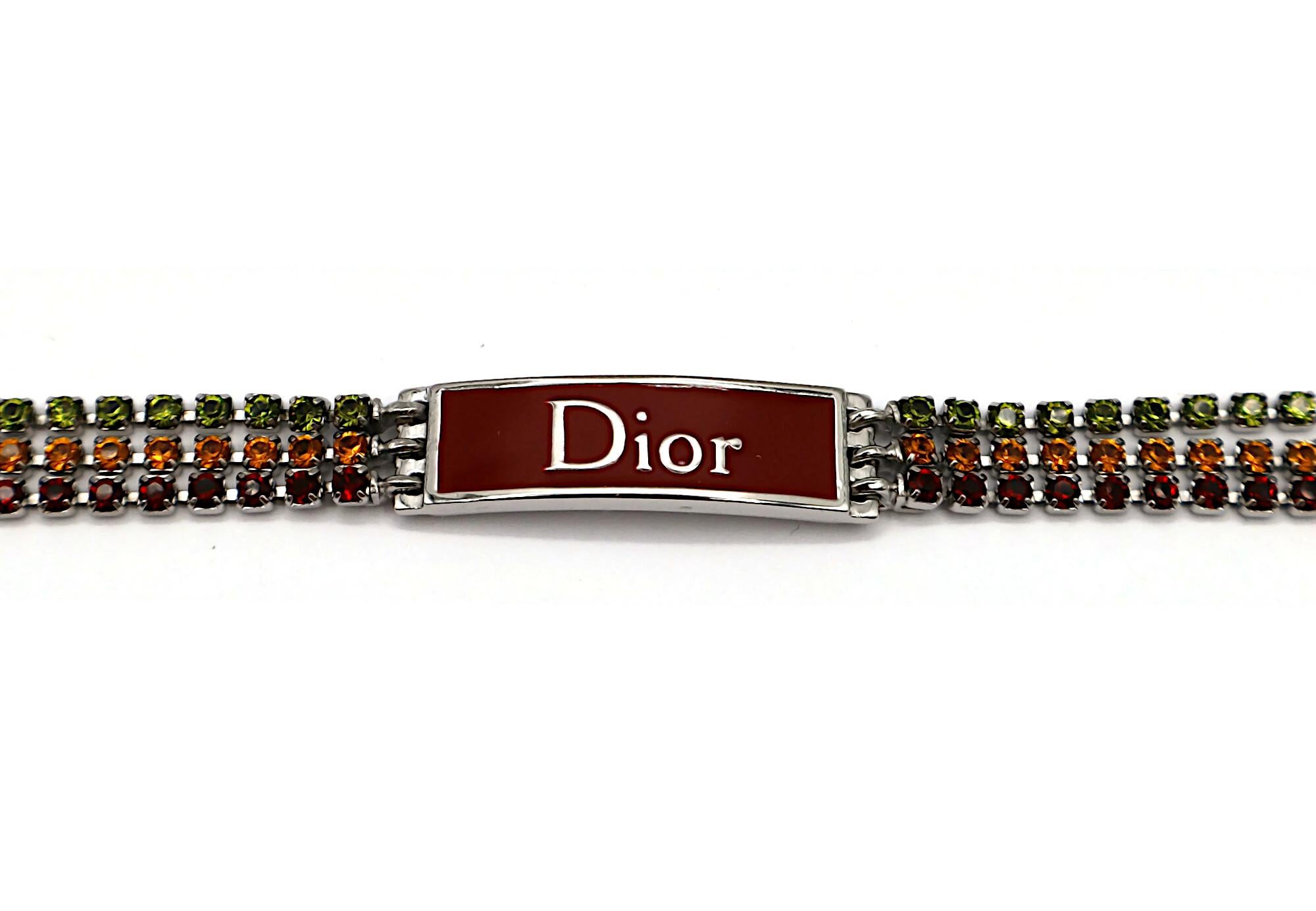 CHRISTIAN DIOR by JOHN GALLIANO Vintage Jewelled Rasta Bracelet For Sale 4