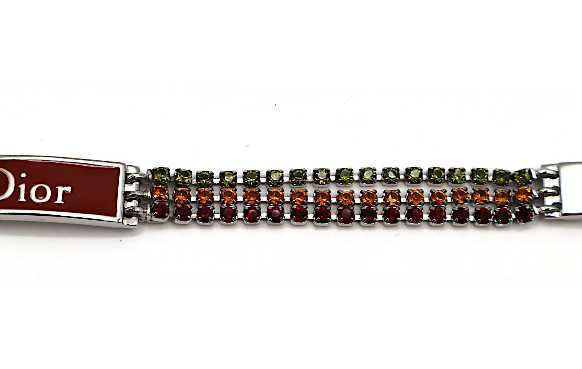 CHRISTIAN DIOR by JOHN GALLIANO Vintage Jewelled Rasta Bracelet For Sale 5