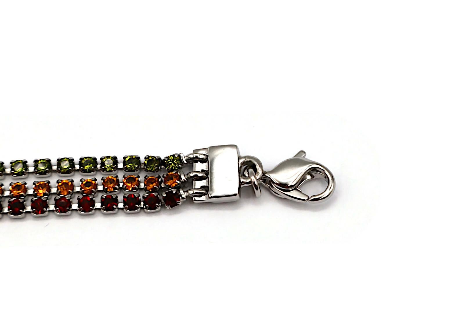 CHRISTIAN DIOR by JOHN GALLIANO Vintage Jewelled Rasta Bracelet For Sale 6