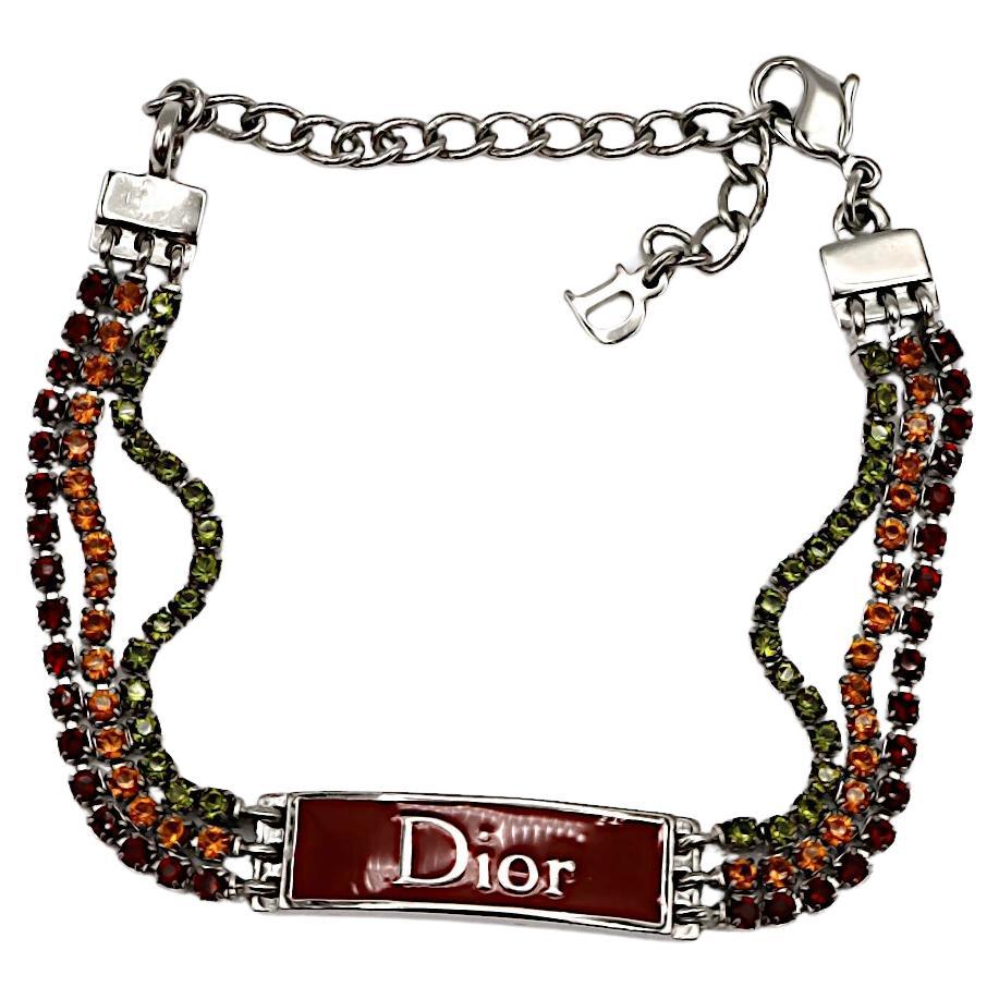 CHRISTIAN DIOR by JOHN GALLIANO Vintage Jewelled Rasta Bracelet For Sale