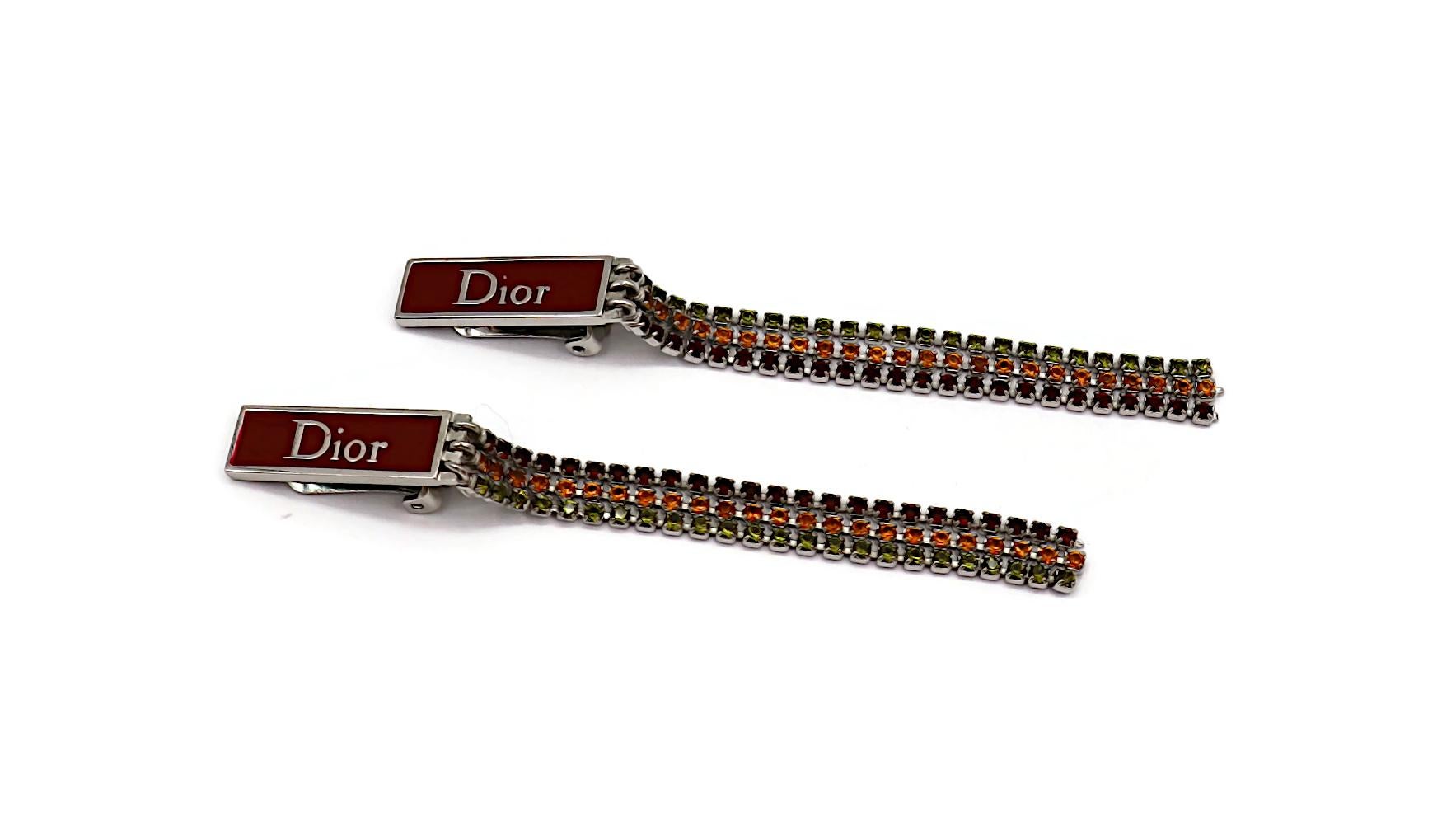CHRISTIAN DIOR by JOHN GALLIANO Pendientes de clip rasta vintage enjoyados en Bueno estado para la venta en Nice, FR