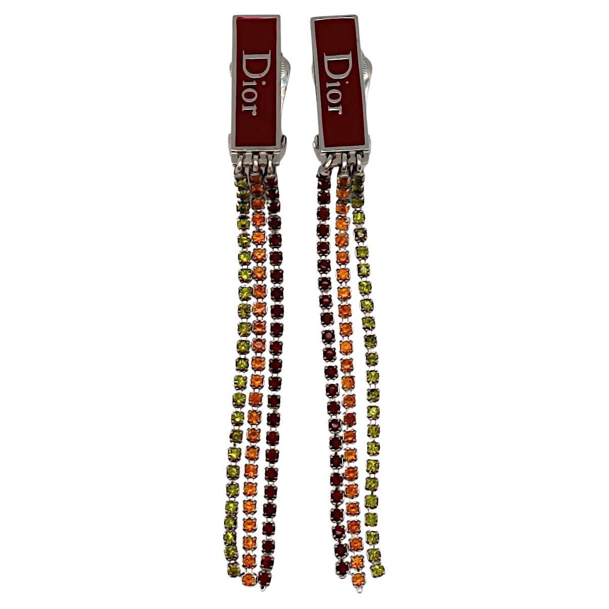CHRISTIAN DIOR by JOHN GALLIANO Pendientes de clip rasta vintage enjoyados en venta