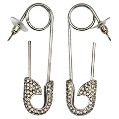 CHRISTIAN DIOR by JOHN GALLIANO Vintage Jewelled Safety Pin Earrings