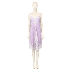 Christian Dior von John Galliano Vintage-Kleid aus lila Tüll und Spitze, US-Größe 4