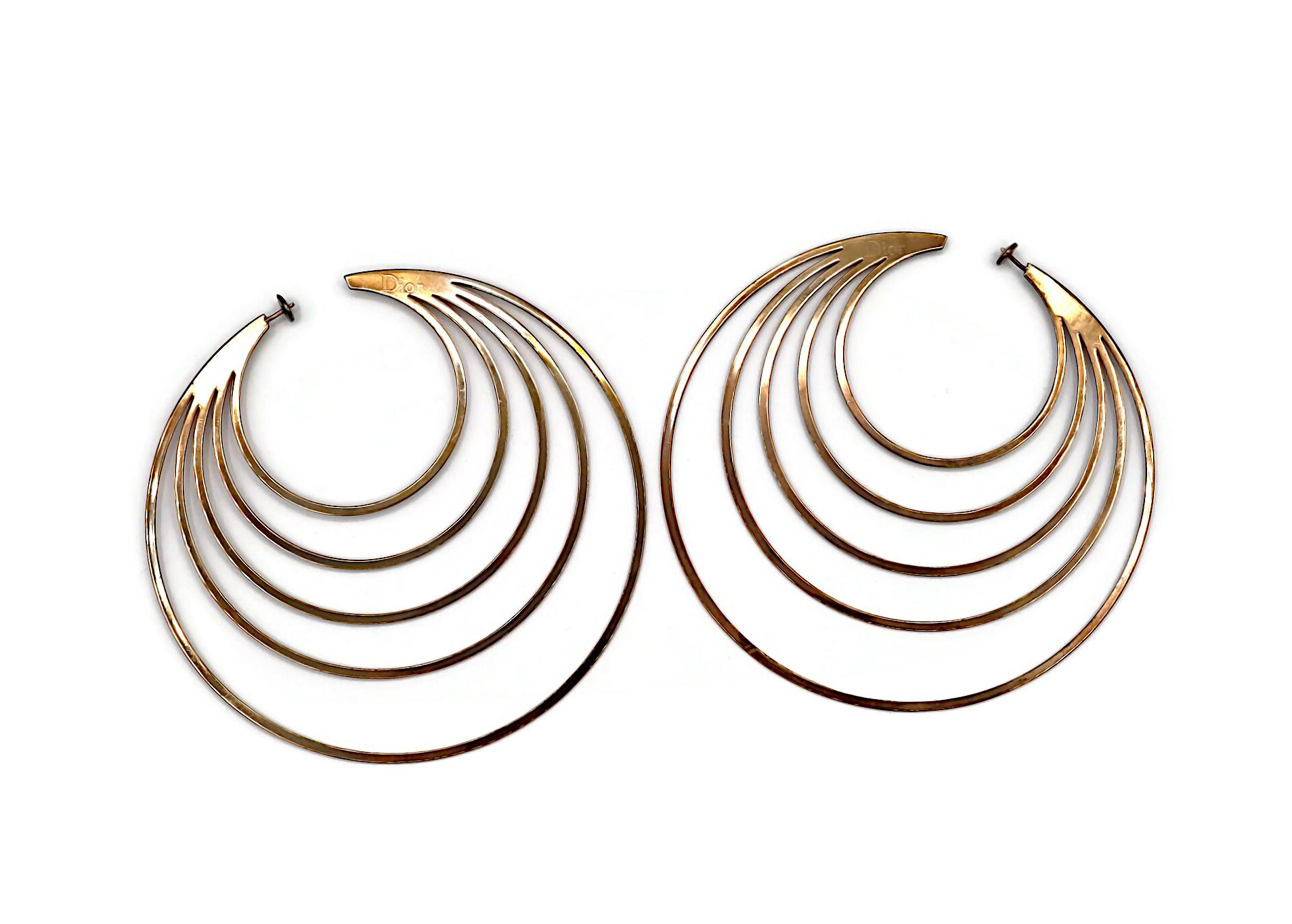 Women's CHRISTIAN DIOR by JOHN GALLIANO Vintage Massive Hoop Earrings, 2003 For Sale