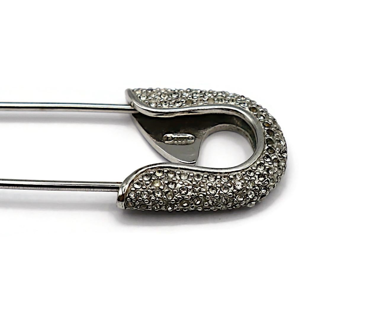 CHRISTIAN DIOR by JOHN GALLIANO Vintage Massive Jewelled Safety Pin Brooch 8