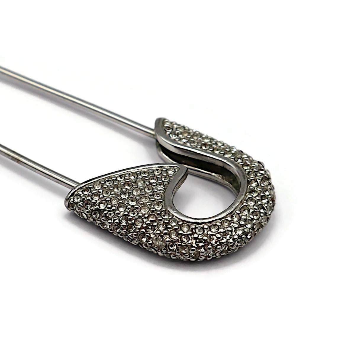 CHRISTIAN DIOR by JOHN GALLIANO Vintage Massive Jewelled Safety Pin Brooch 9