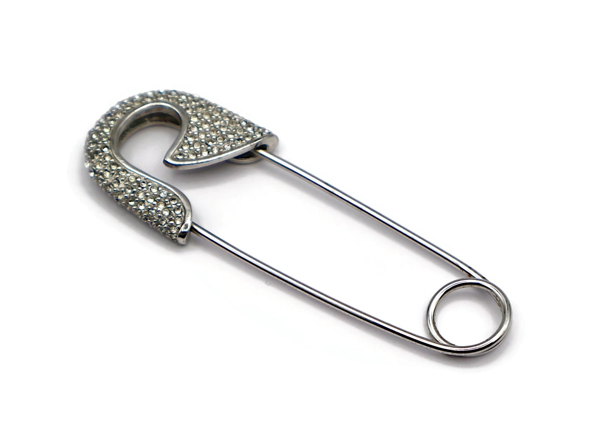 CHRISTIAN DIOR by JOHN GALLIANO Vintage Massive Jewelled Safety Pin Brooch In Good Condition In Nice, FR