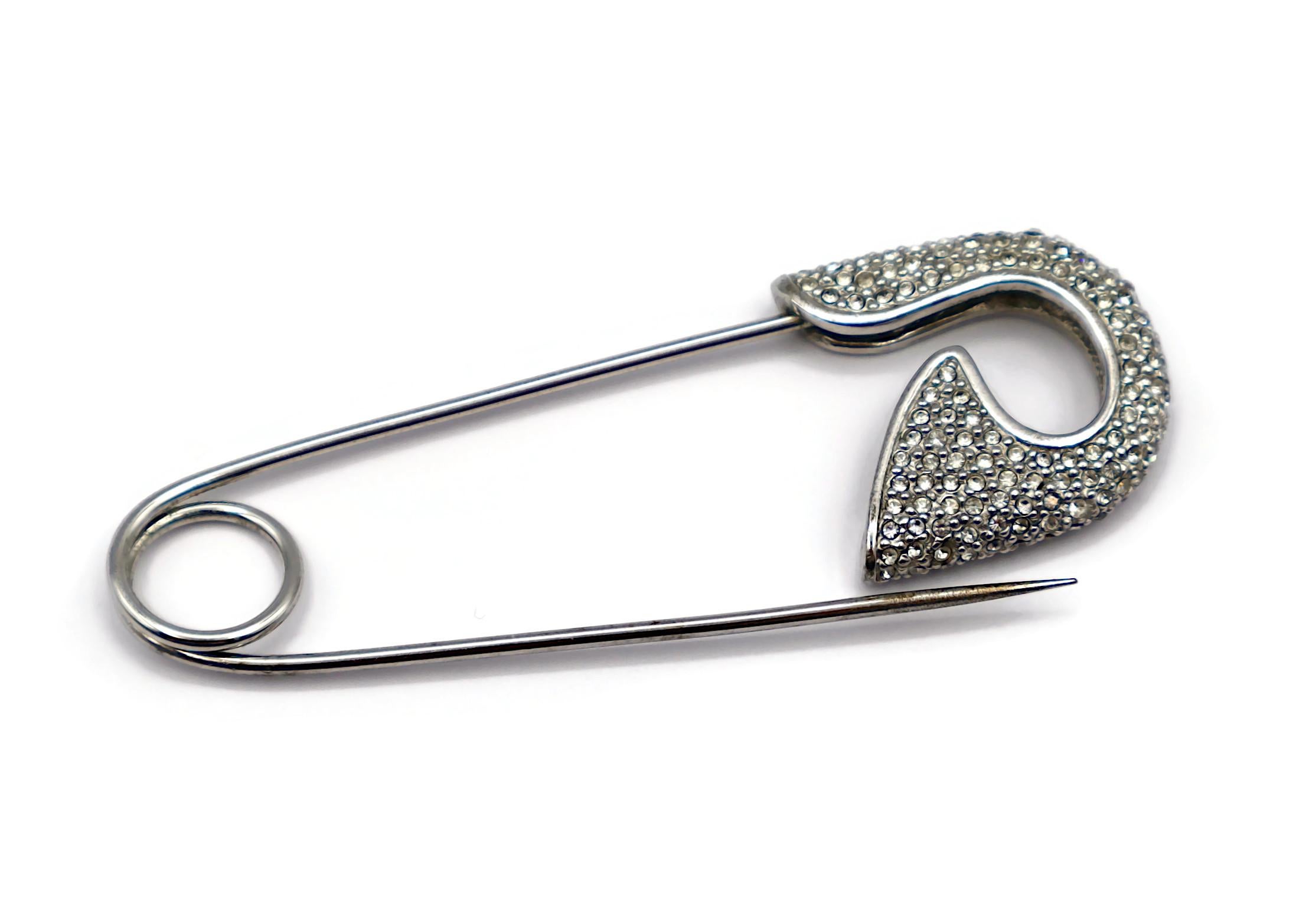 CHRISTIAN DIOR by JOHN GALLIANO Vintage Massive Jewelled Safety Pin Brooch 2