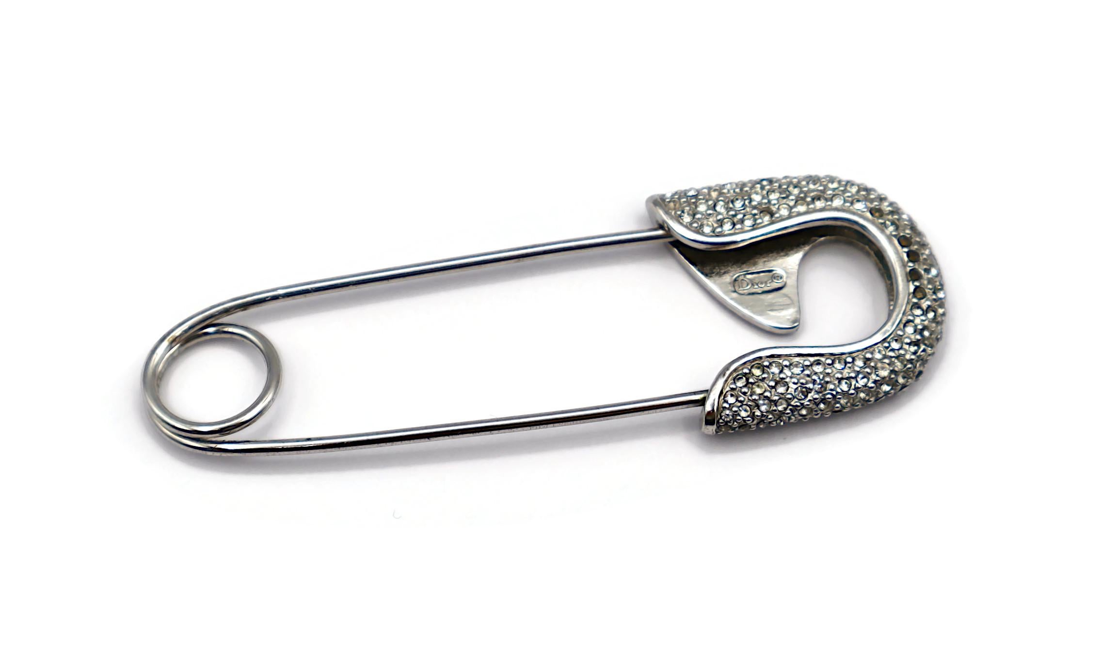 CHRISTIAN DIOR by JOHN GALLIANO Vintage Massive Jewelled Safety Pin Brooch 3