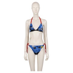 CHRISTIAN DIOR by JOHN GALLIANO Vintage Miss Diorella Wet-Look String Bikini Set