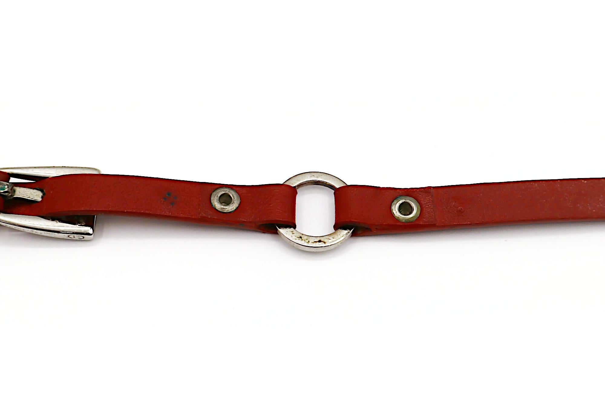 CHRISTIAN DIOR by JOHN GALLIANO Vintage Red Leather Choker Necklace For Sale 10