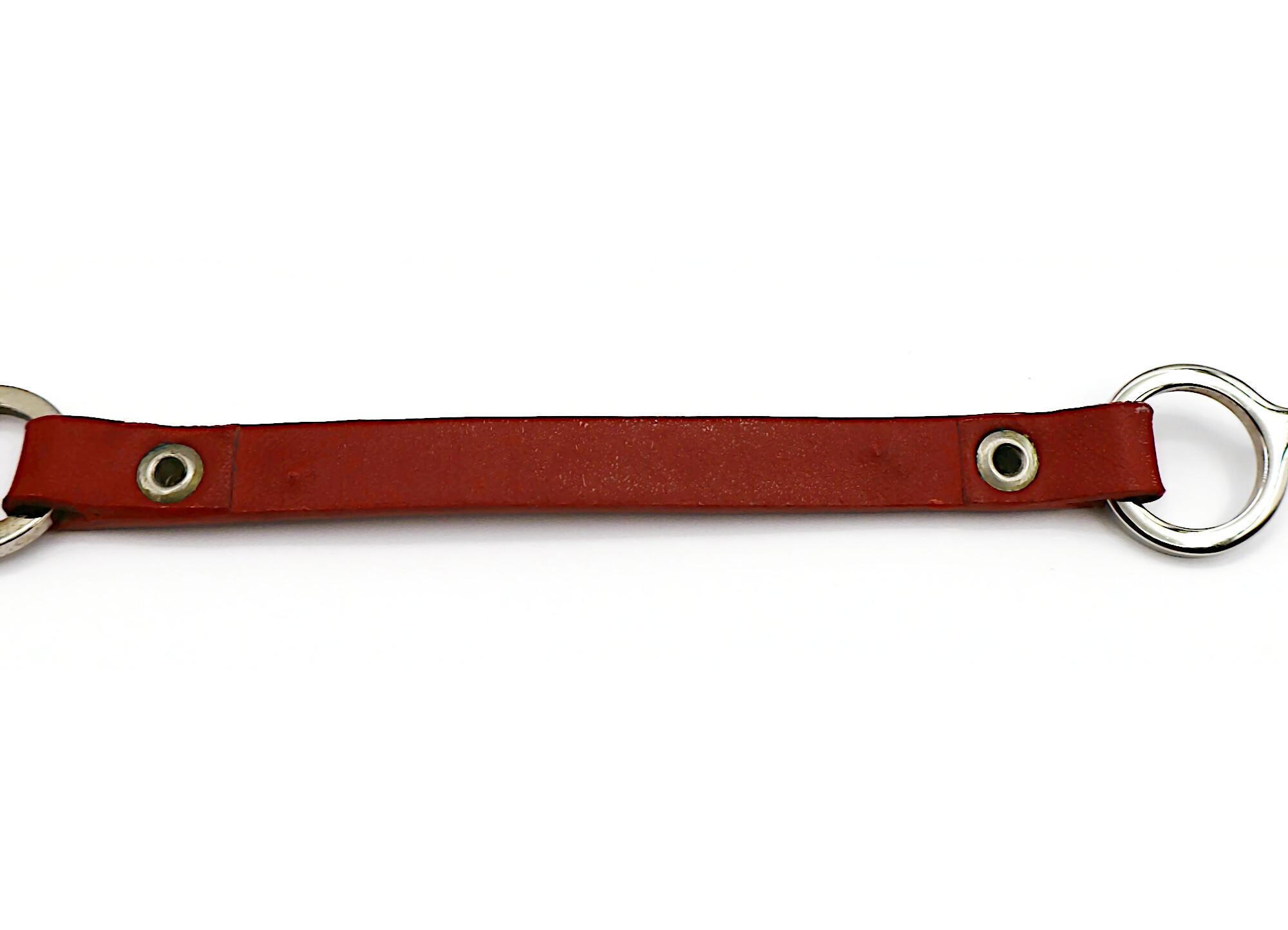 CHRISTIAN DIOR by JOHN GALLIANO Vintage Red Leather Choker Necklace For Sale 11