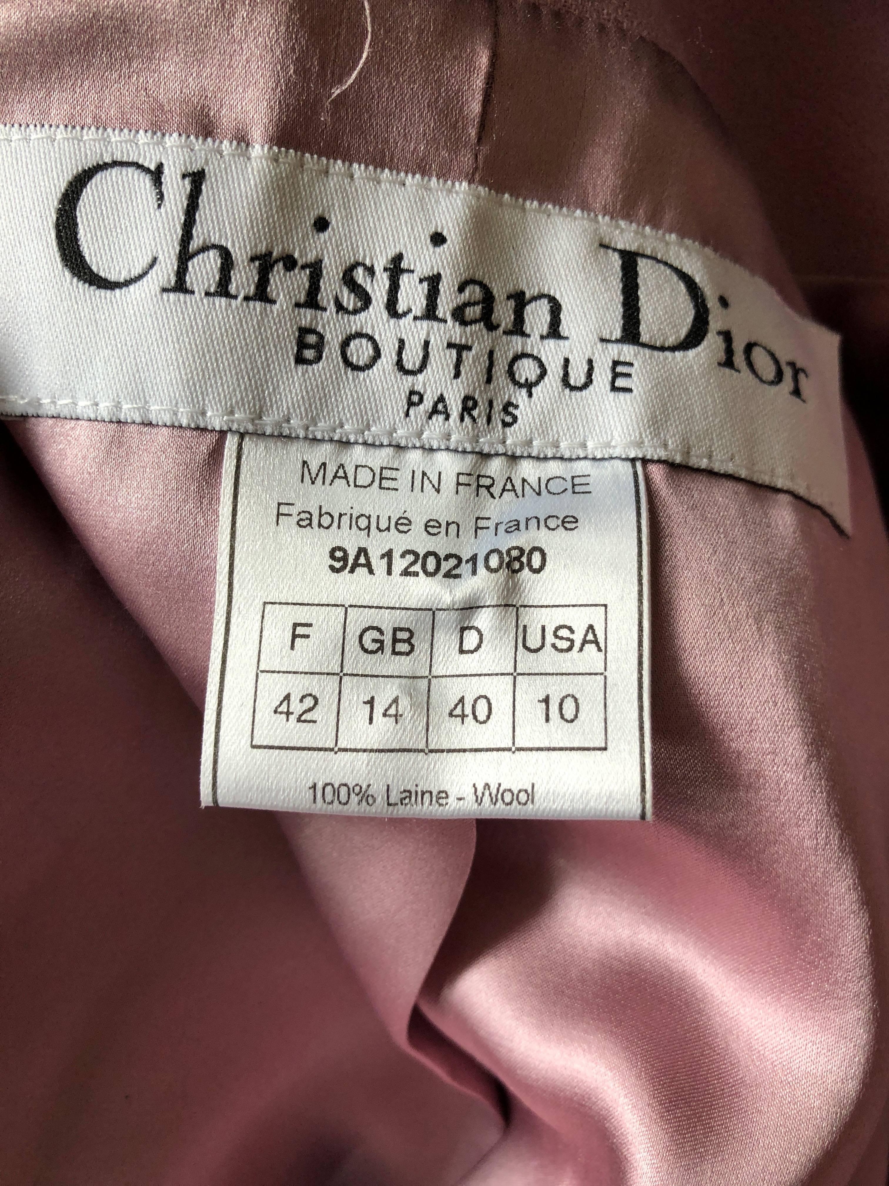  Christian Dior AW '97 by John Galliano Vintage Rose Fox Fur Trim Jacket & Pants 6