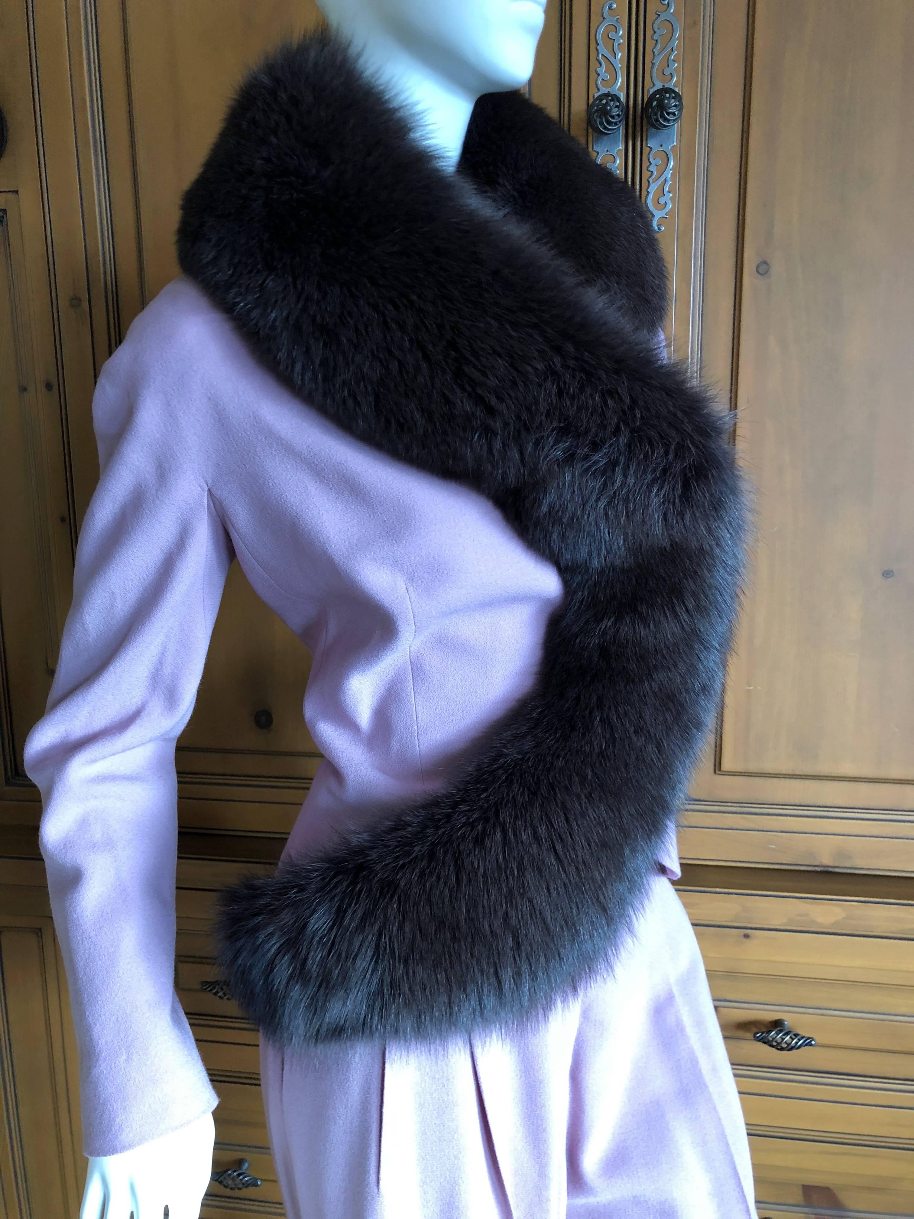  Christian Dior AW '97 by John Galliano Vintage Rose Fox Fur Trim Jacket & Pants 1