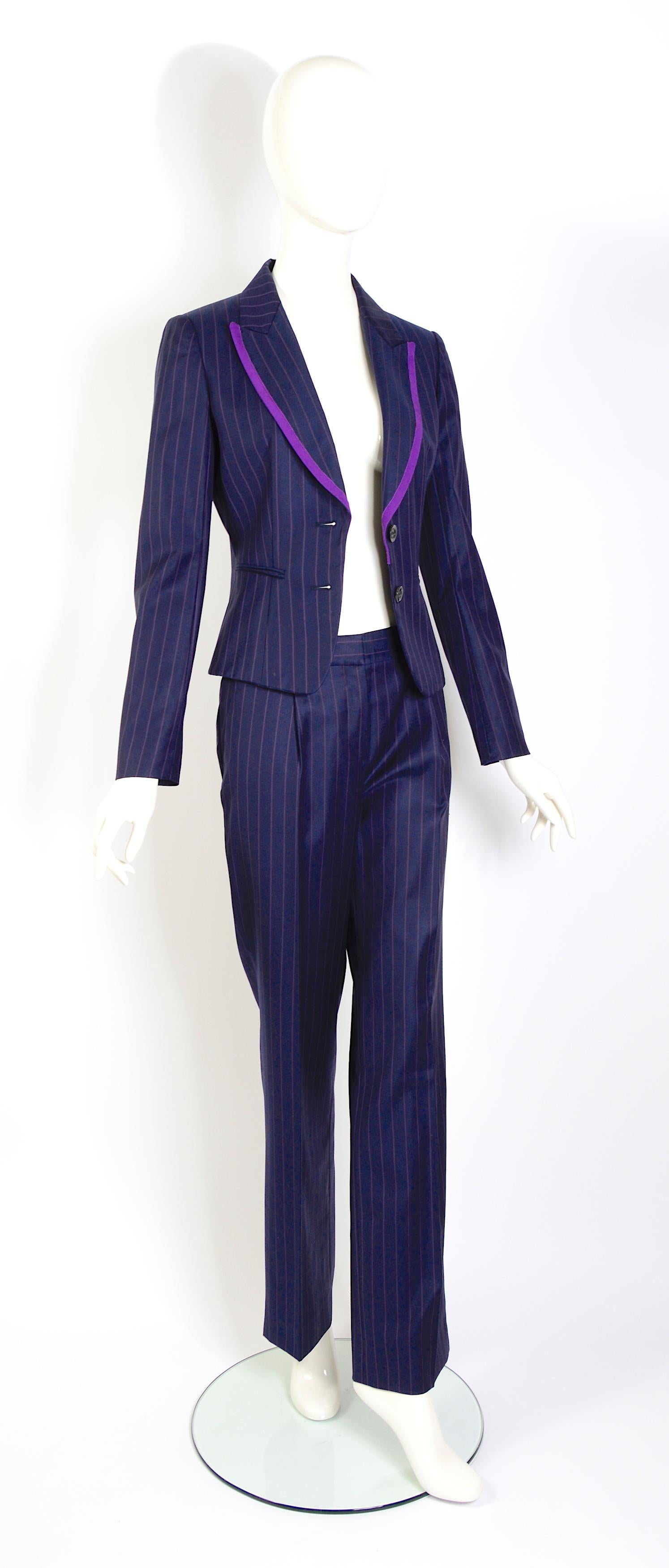 Christian Dior by John Galliano vintage S/S 2008 pin striped suit 7