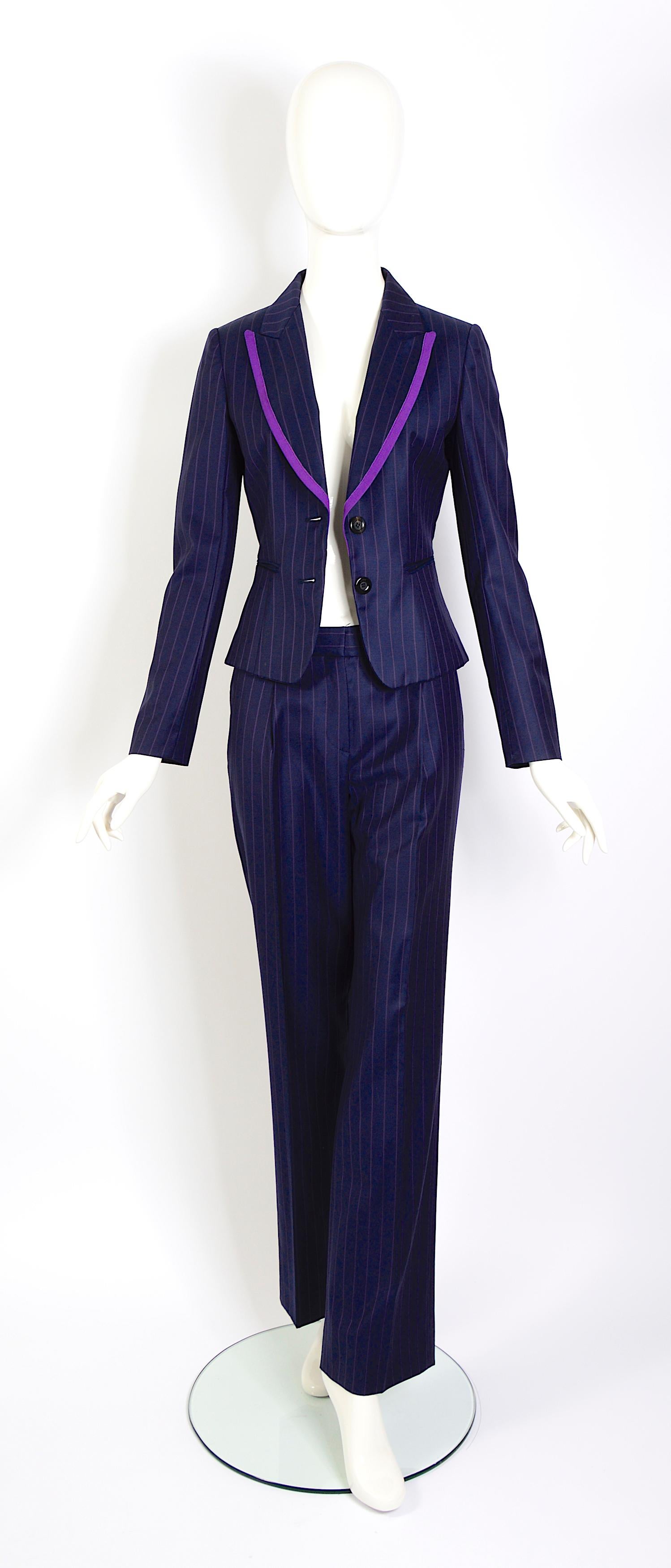 Christian Dior by John Galliano vintage S/S 2008 pin striped suit 8