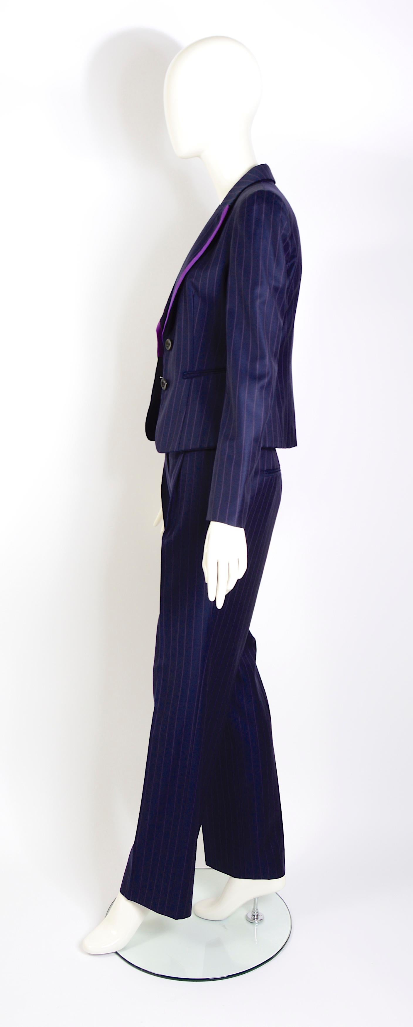 Christian Dior by John Galliano vintage S/S 2008 pin striped suit 1
