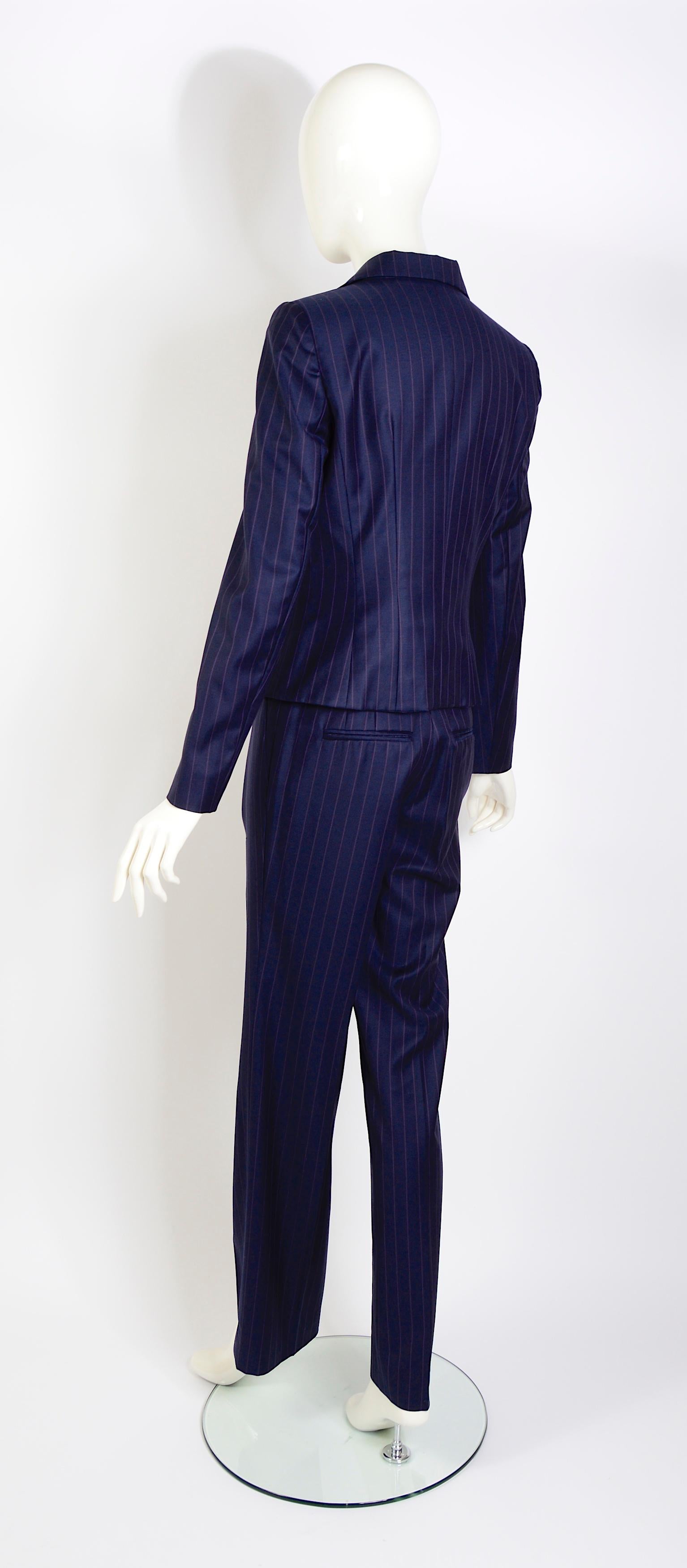 Christian Dior by John Galliano vintage S/S 2008 pin striped suit 2
