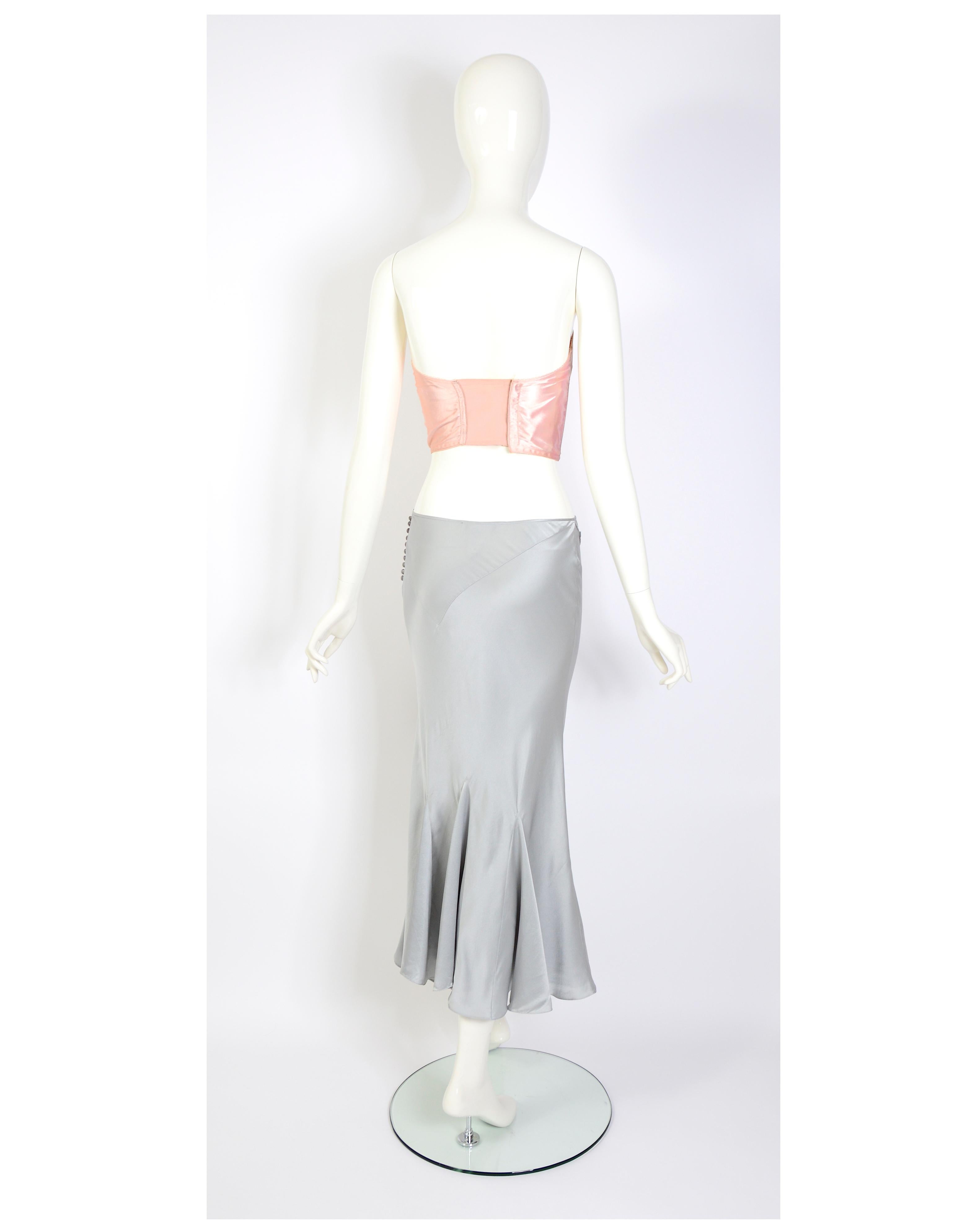 Christian Dior by John Galliano vintage silk ruffled bias cut low waist skirt   For Sale 3