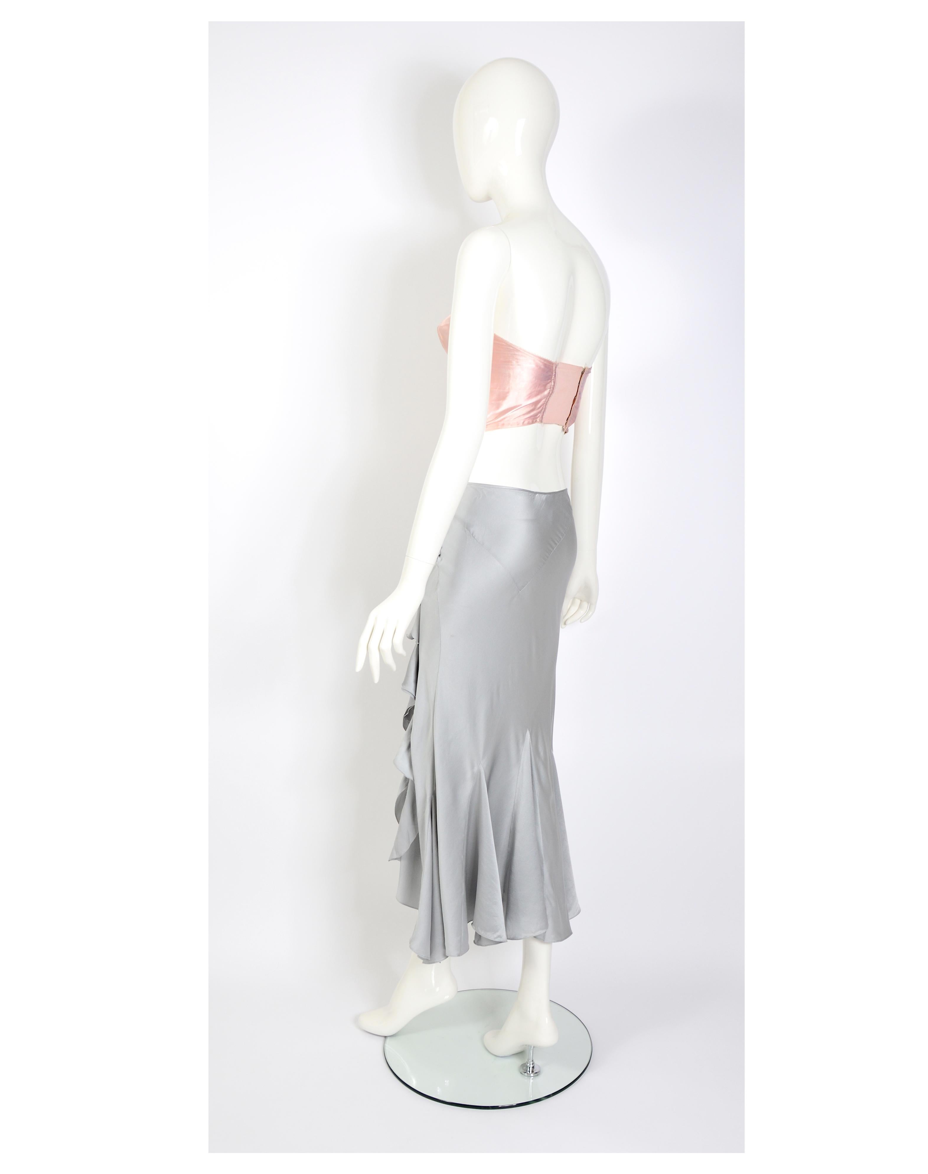 Christian Dior by John Galliano vintage silk ruffled bias cut low waist skirt   For Sale 5