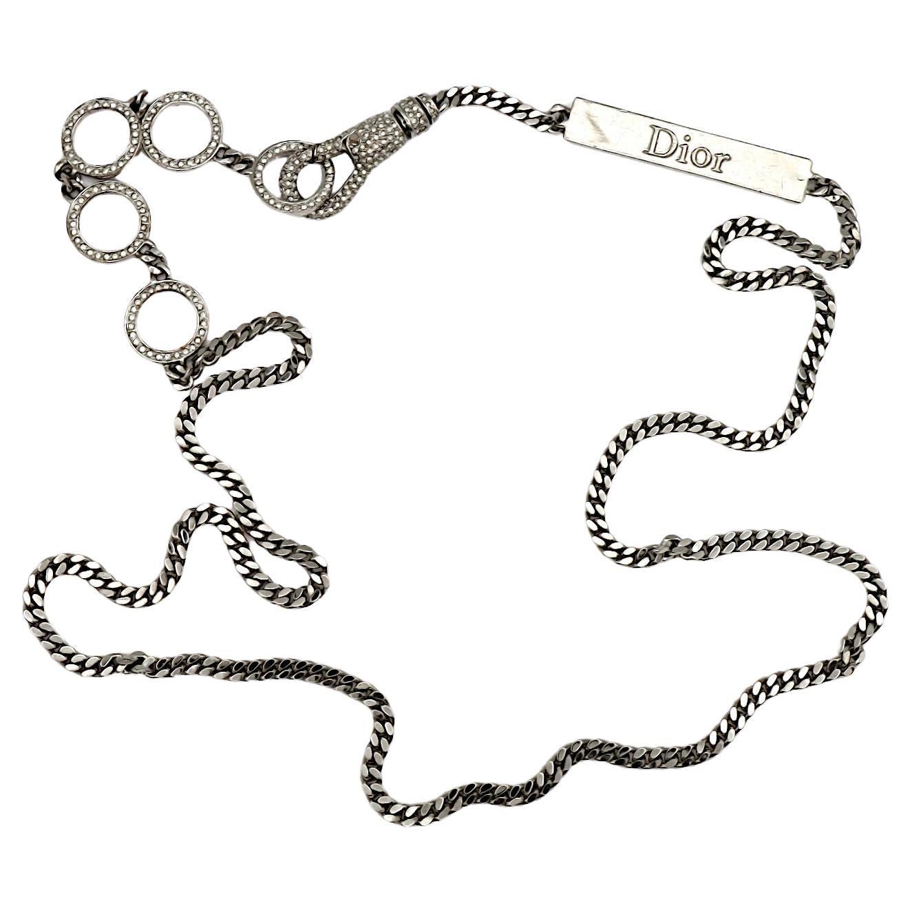 CHRISTIAN DIOR by JOHN GALLIANO Vintage Silver Tone Chain Belt im Angebot