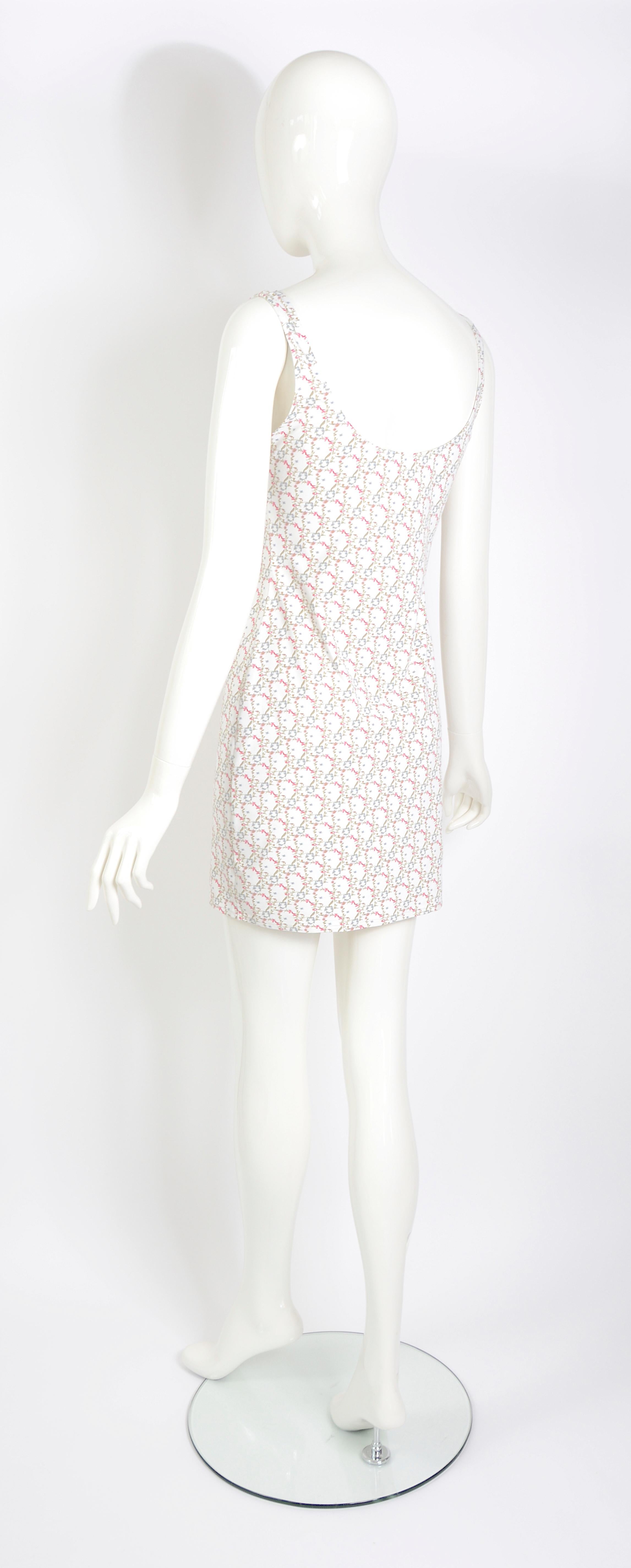 Christian Dior by John Galliano vintage ss 2005 flower logo print cotton dress 3