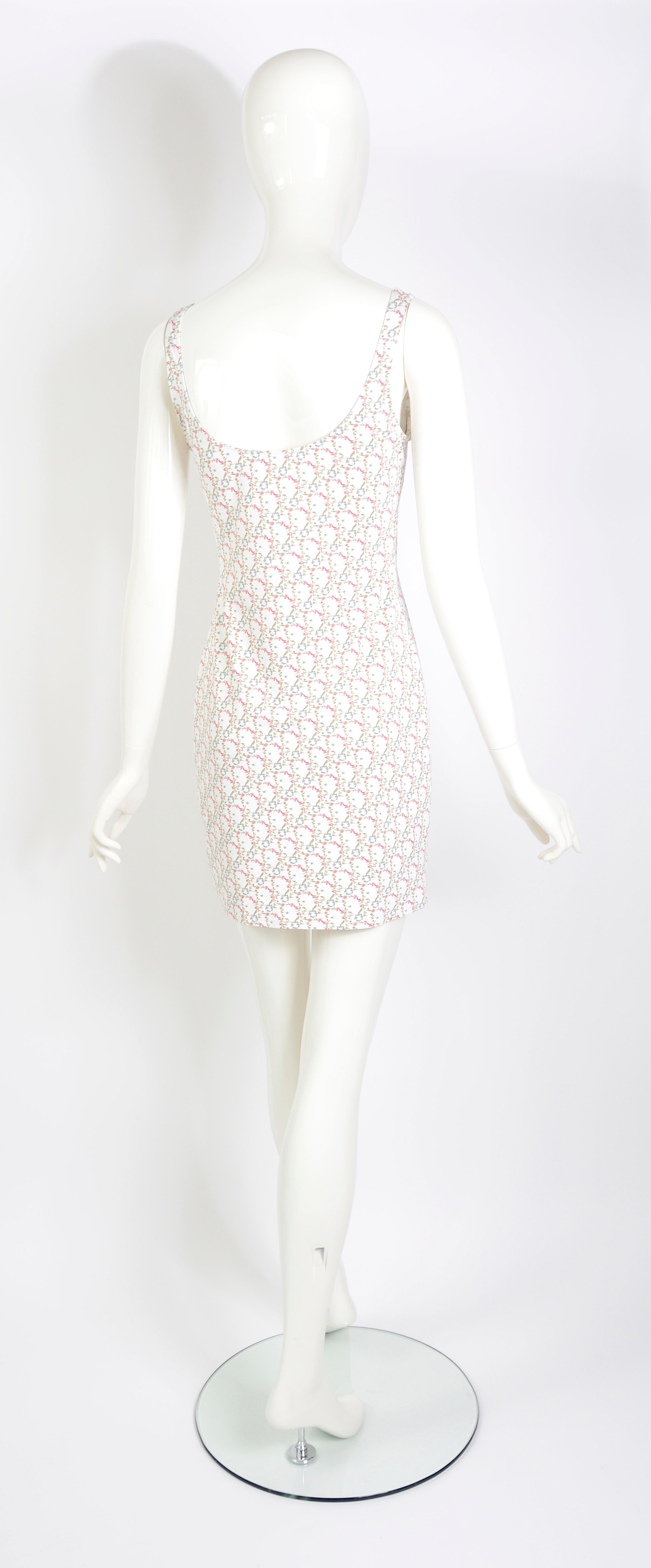 Christian Dior by John Galliano vintage ss 2005 flower logo print cotton dress 1