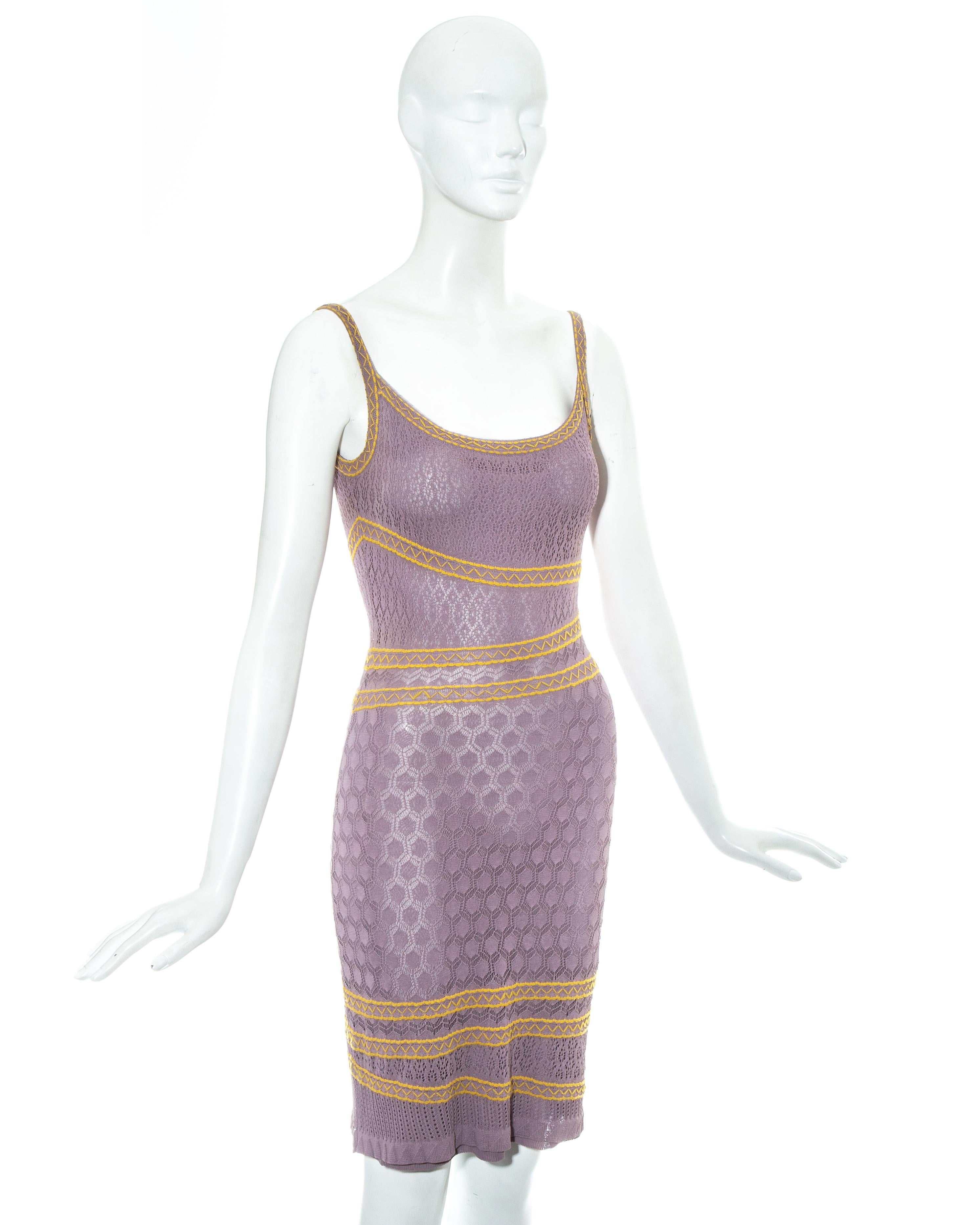 Gray Christian Dior by John Galliano violet knitted slip dress, ss 2000