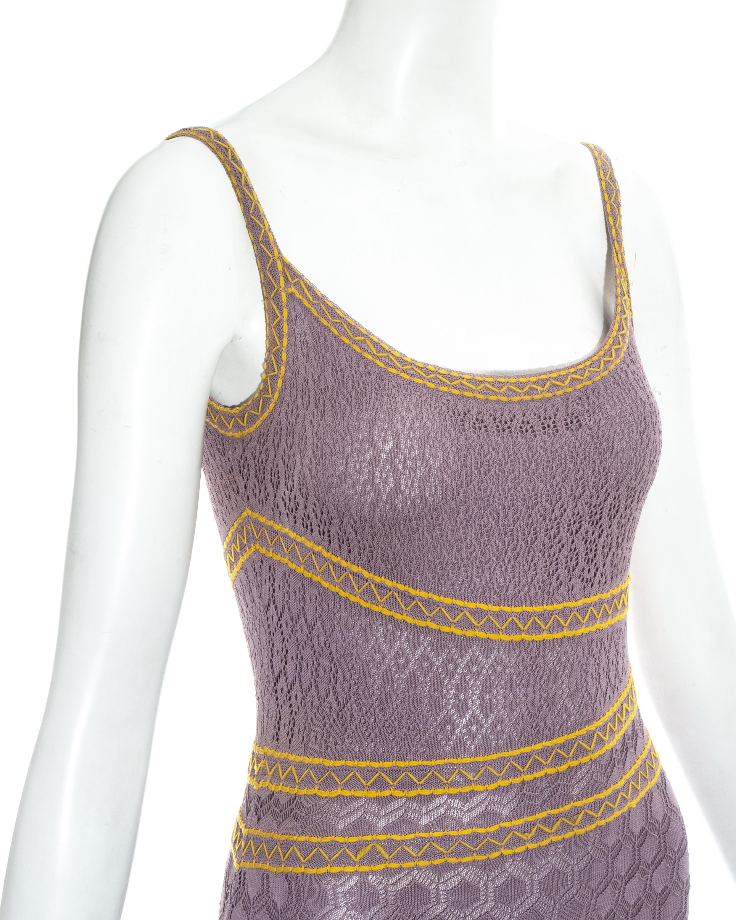Christian Dior by John Galliano violet knitted slip dress, ss 2000 In Good Condition In London, GB