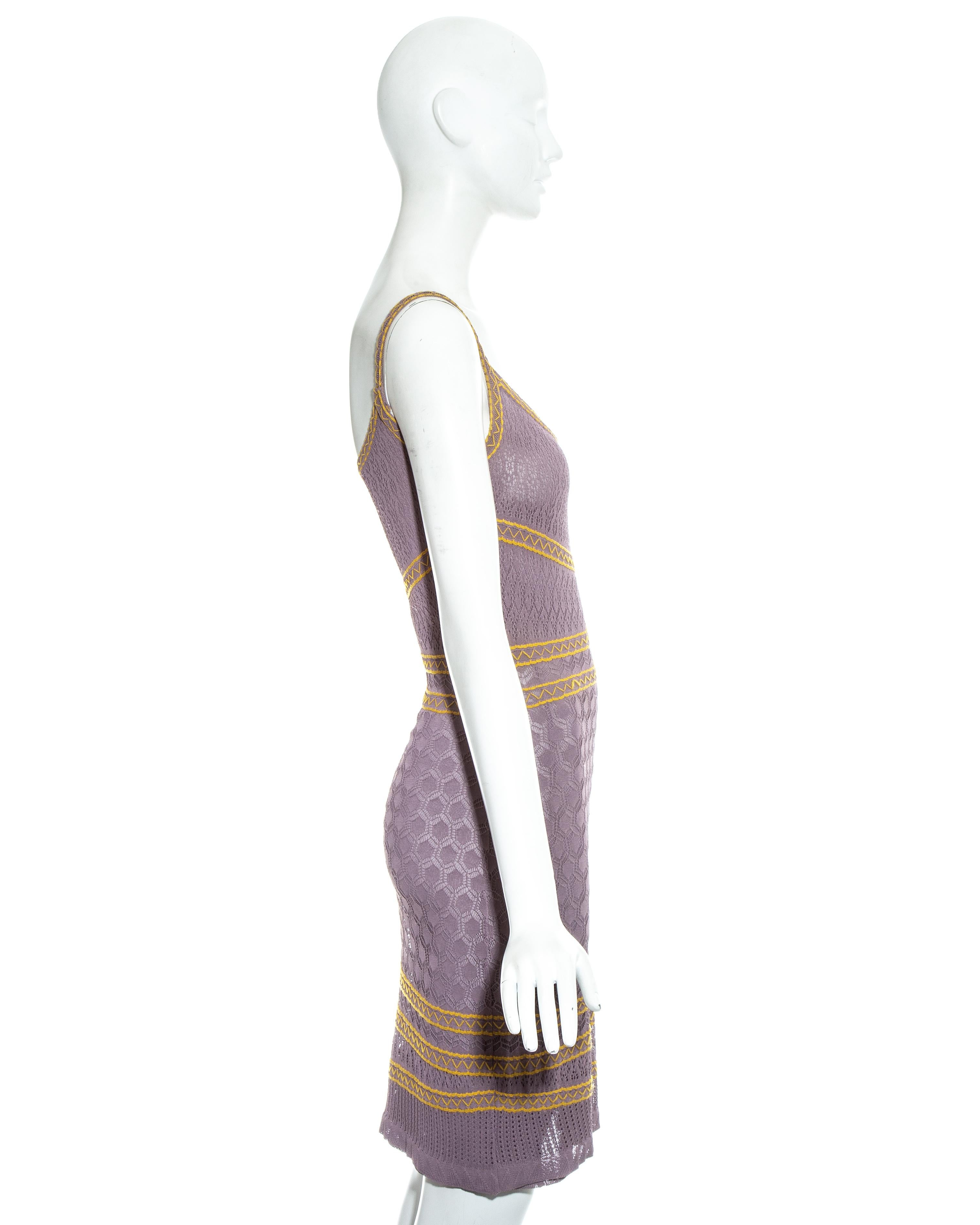 Women's Christian Dior by John Galliano violet knitted slip dress, ss 2000