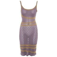 Vintage Christian Dior by John Galliano violet knitted slip dress, ss 2000
