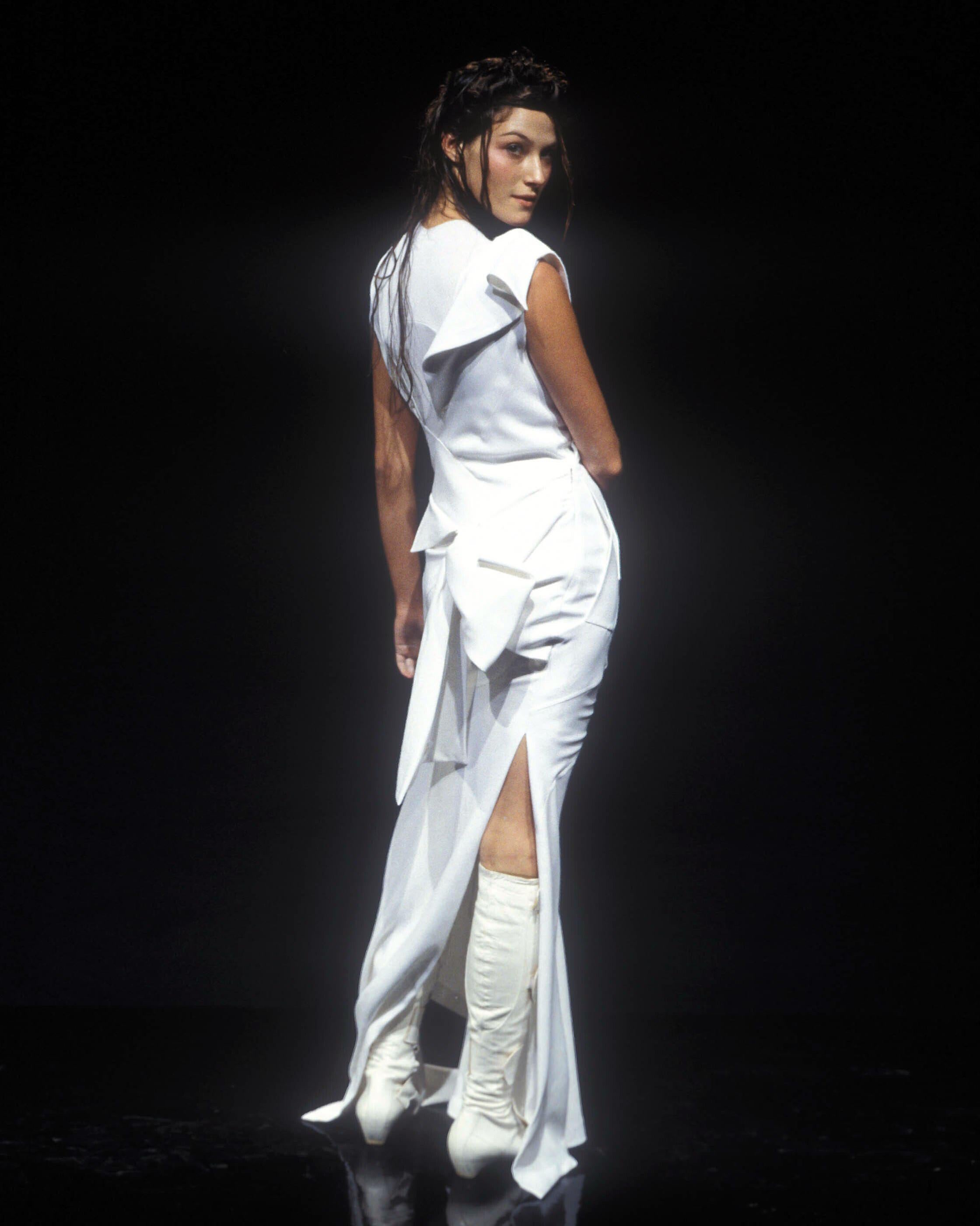 Christian Dior by John Galliano White Deconstructed Draped Dress, SS 2000 8
