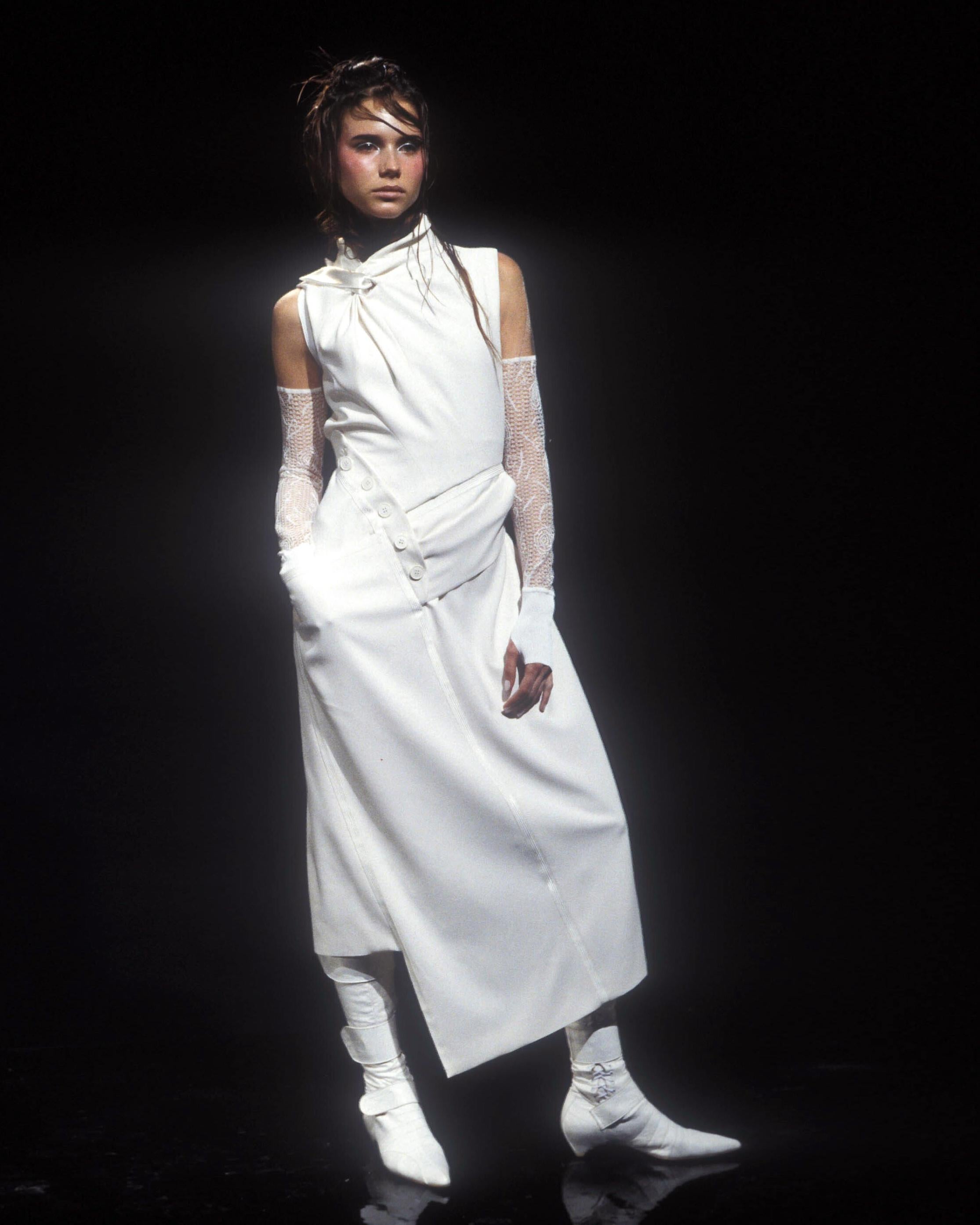 Christian Dior by John Galliano White Deconstructed Draped Dress, SS 2000 In Good Condition In London, GB