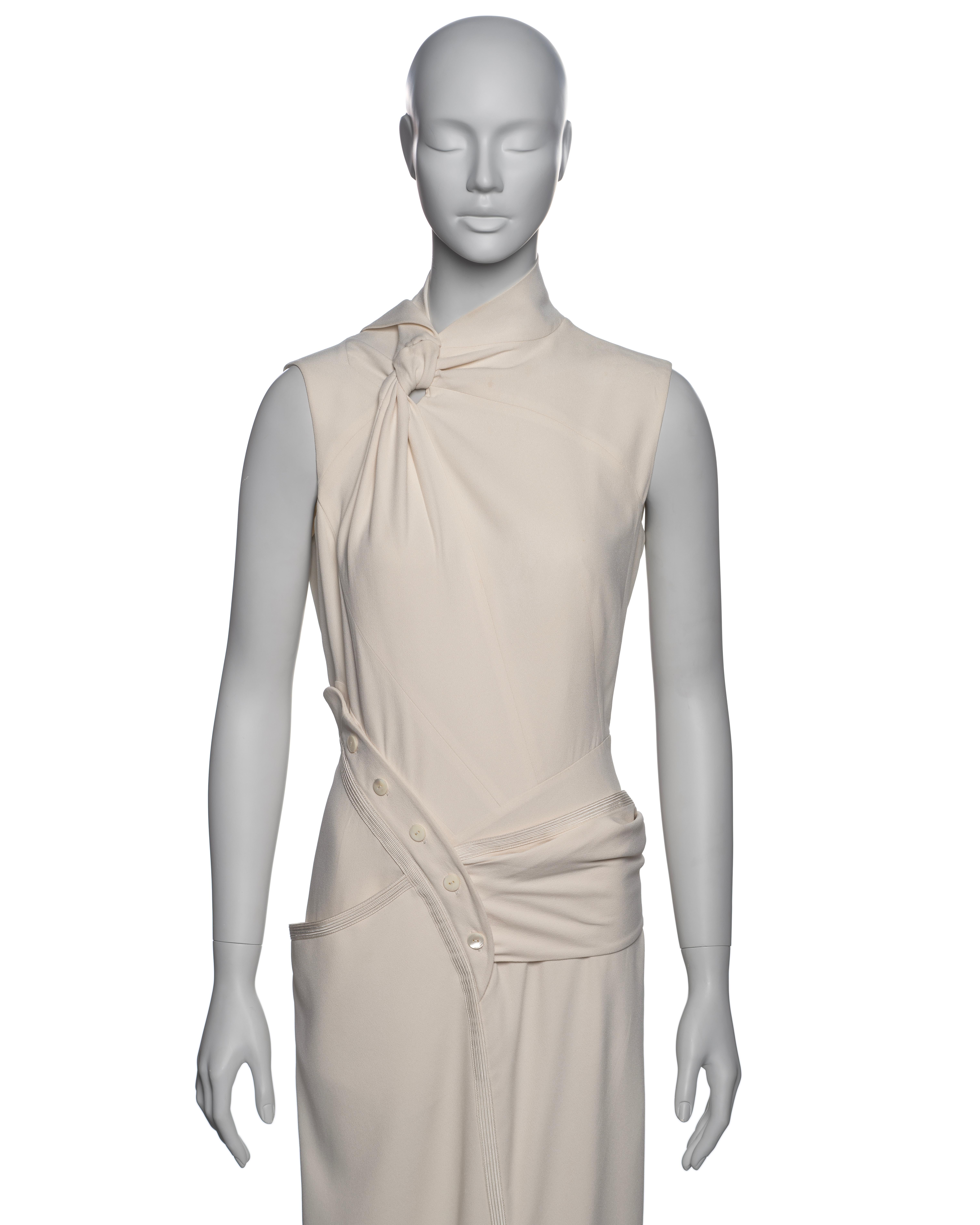 Women's Christian Dior by John Galliano White Deconstructed Draped Dress, SS 2000