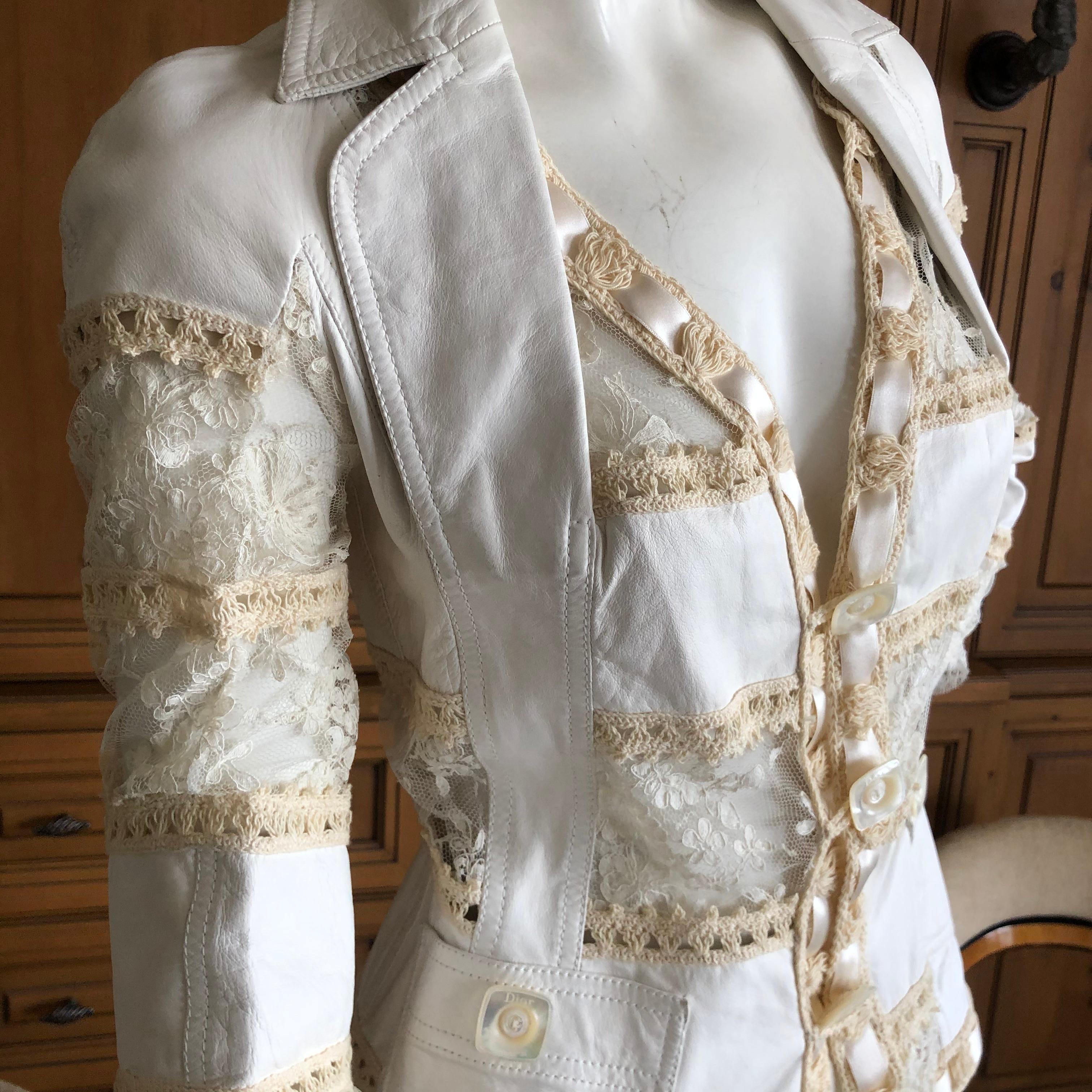 Christian Dior by John Galliano  White Leather & Lace 