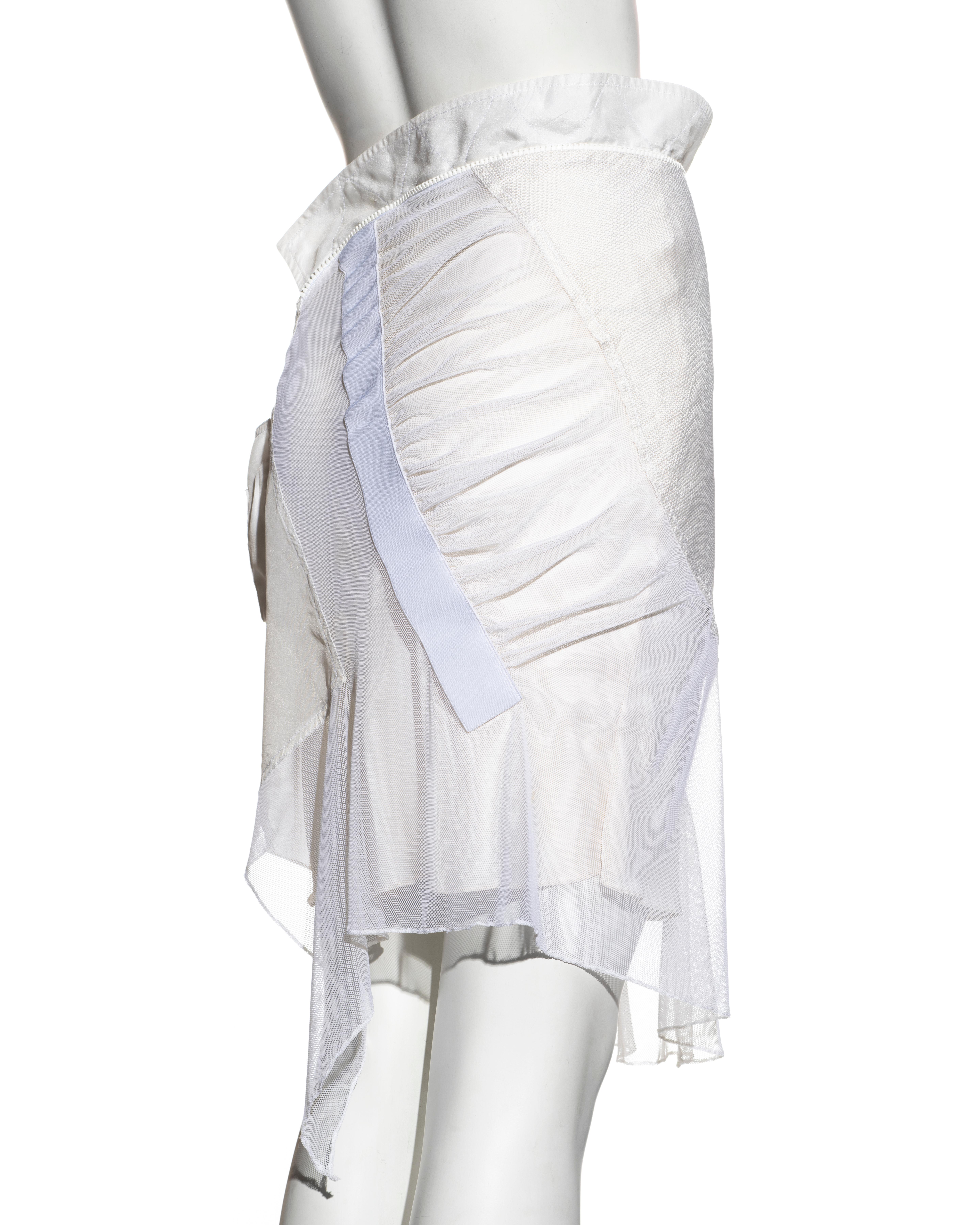 Christian Dior by John Galliano white mesh and silk deconstructed skirt,  ss 2002 In Good Condition In London, GB