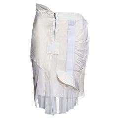 Christian Dior by John Galliano white mesh and silk deconstructed skirt,  ss 2002