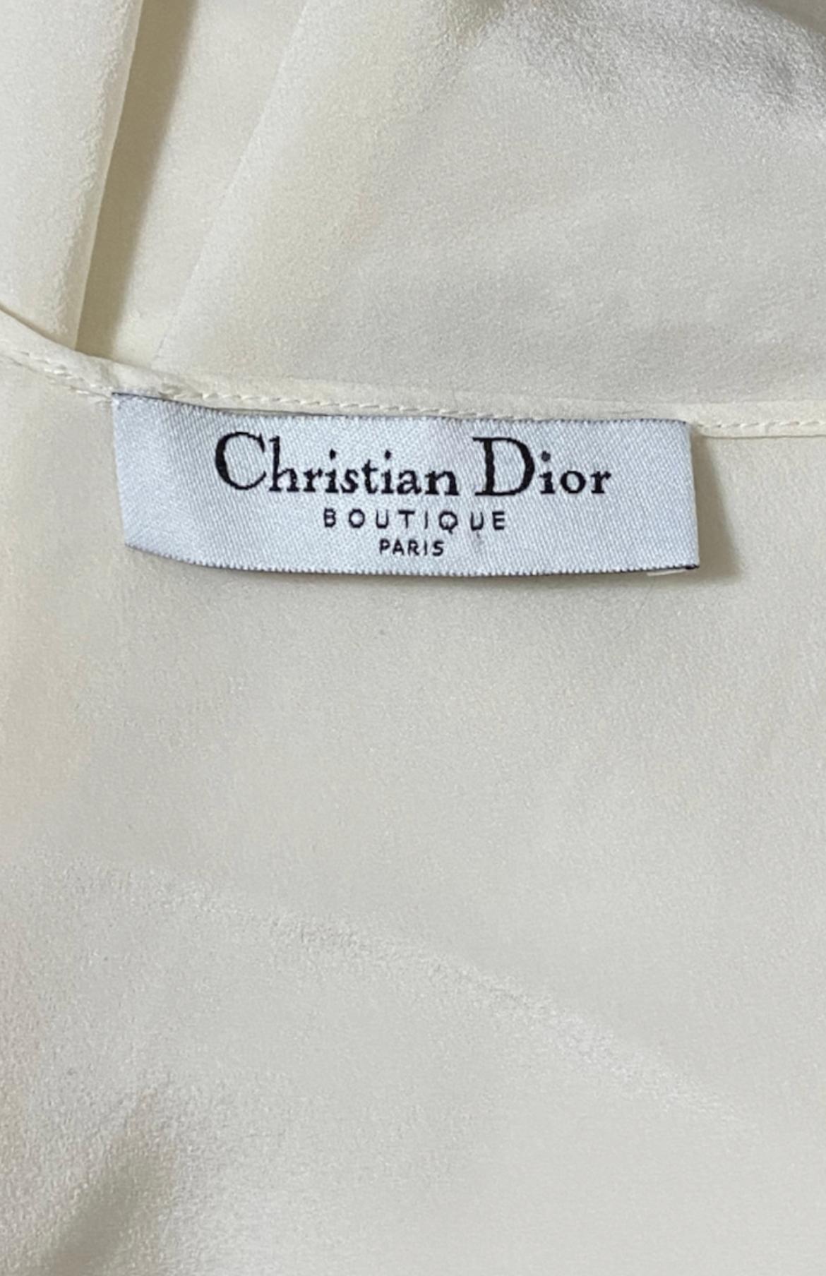 Women's Christian Dior by John Galliano White Silk Gown