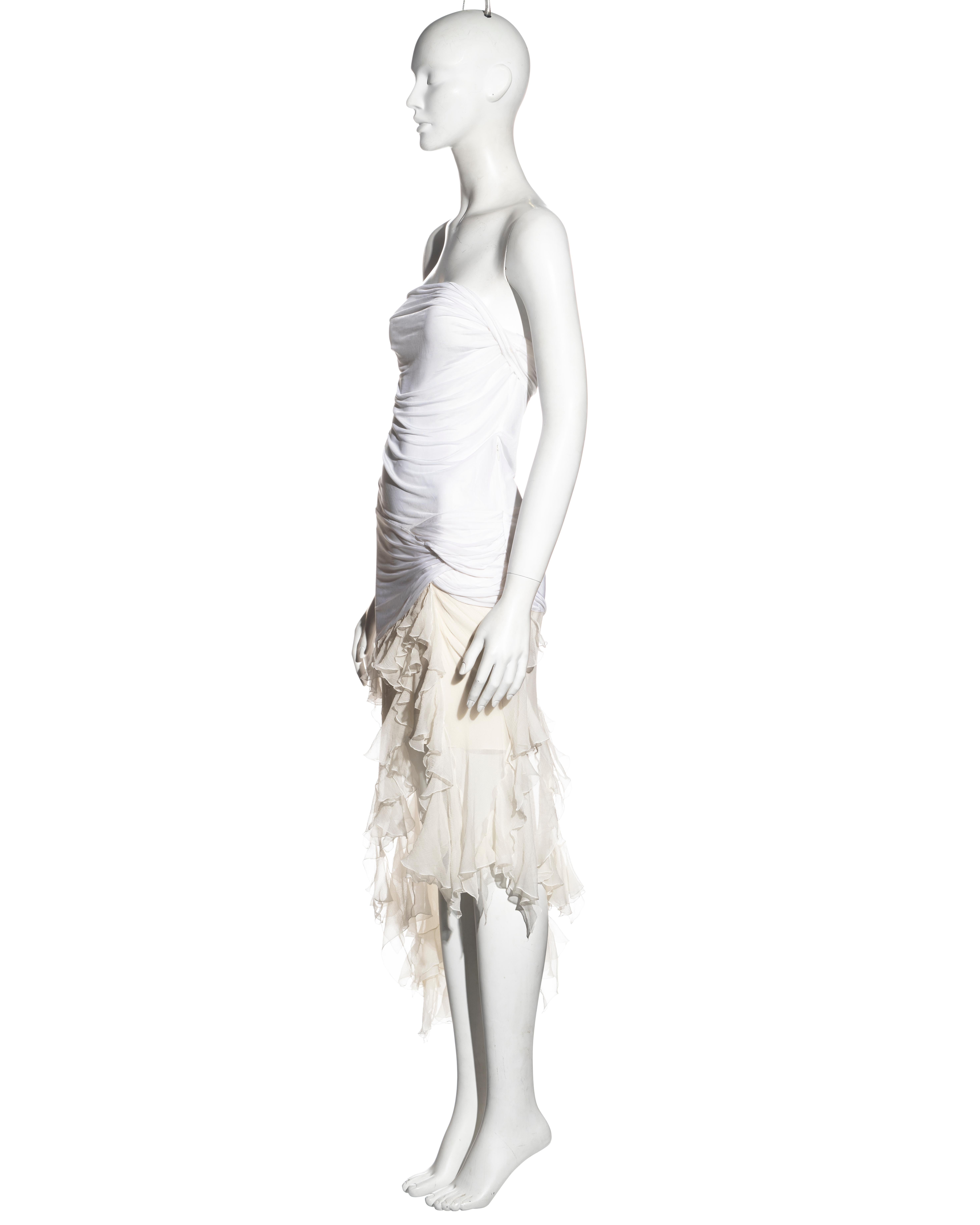Christian Dior by John Galliano white silk strapless dress, ss 2004 5