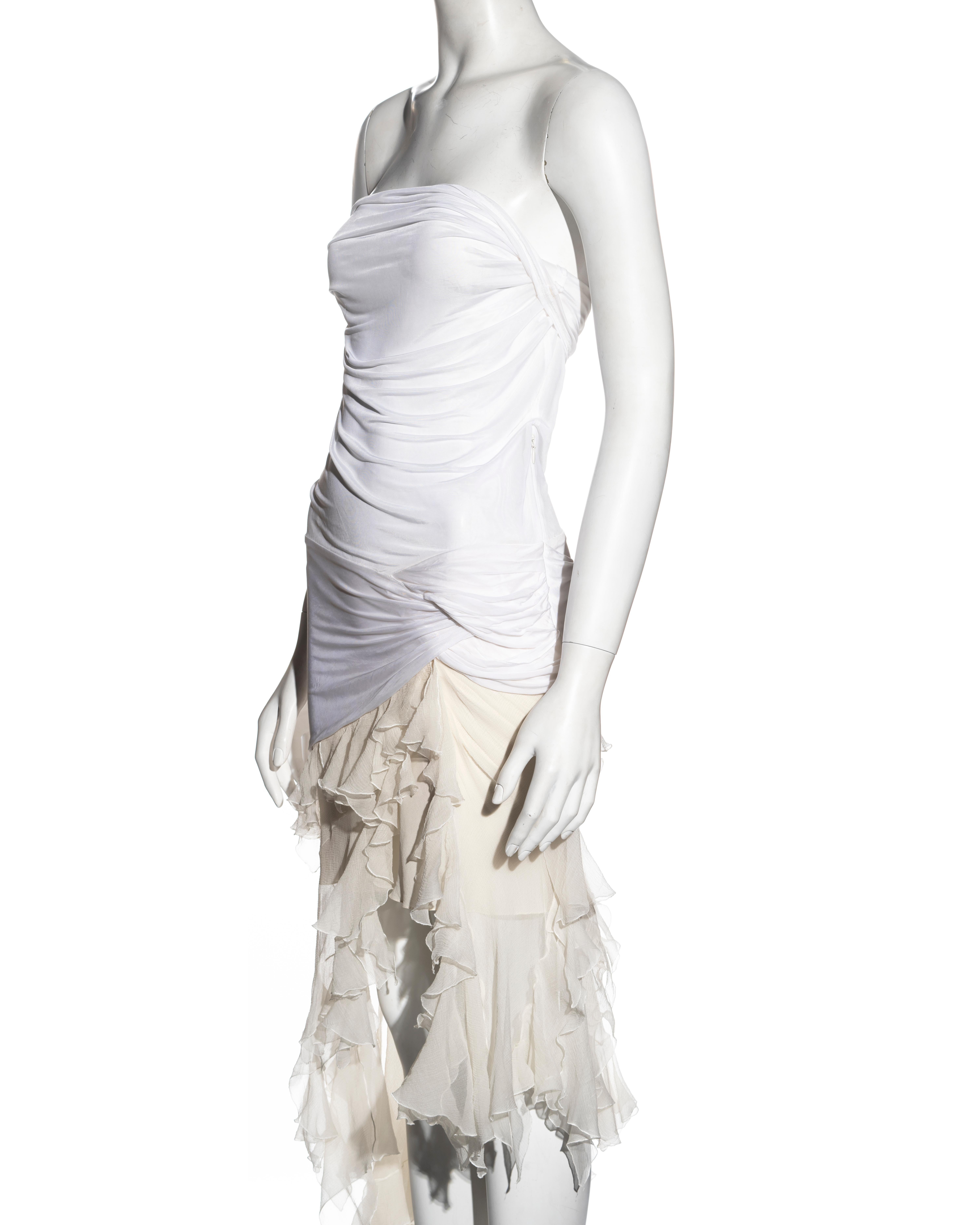 Christian Dior by John Galliano white silk strapless dress, ss 2004 6