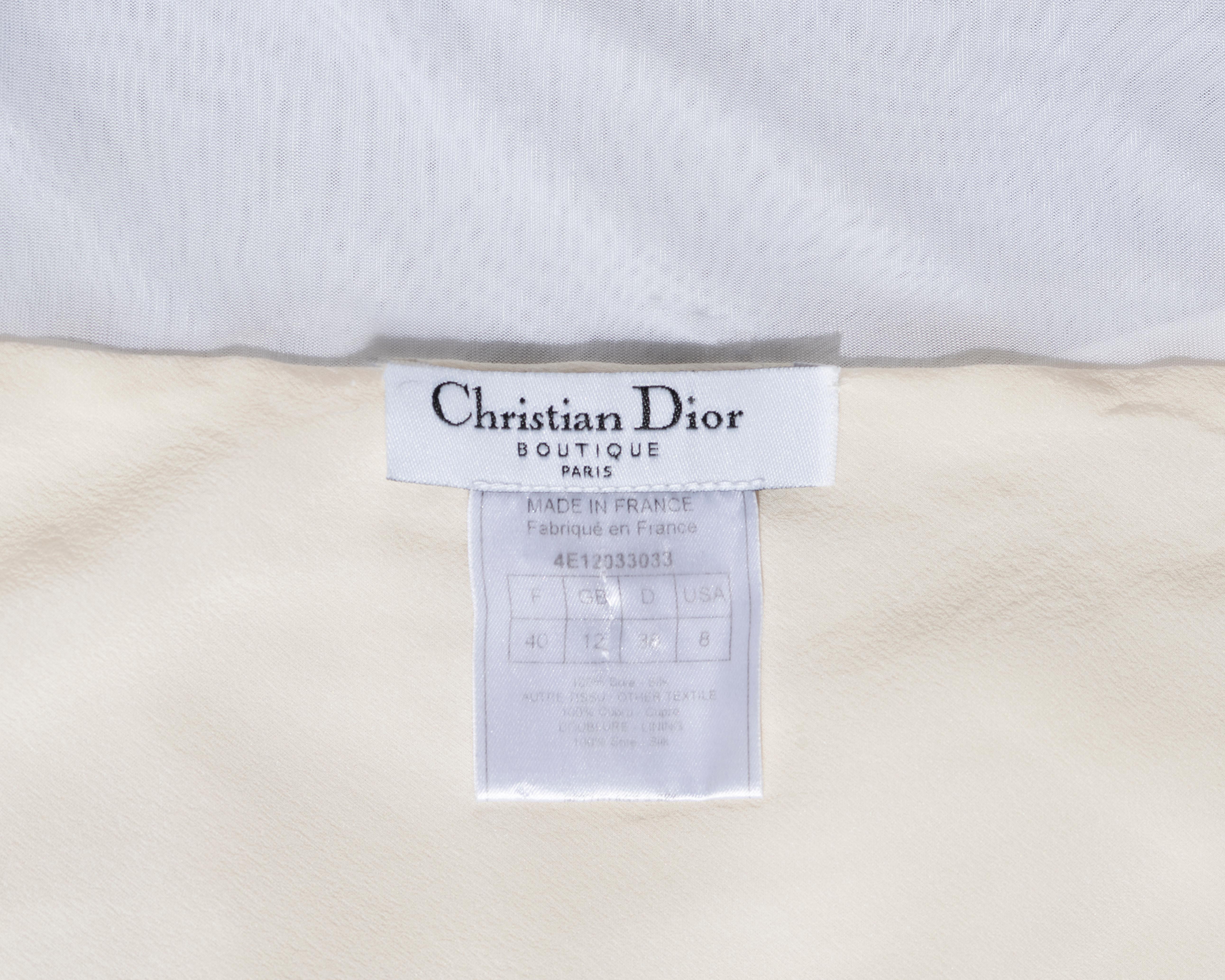 Christian Dior by John Galliano white silk strapless dress, ss 2004 7