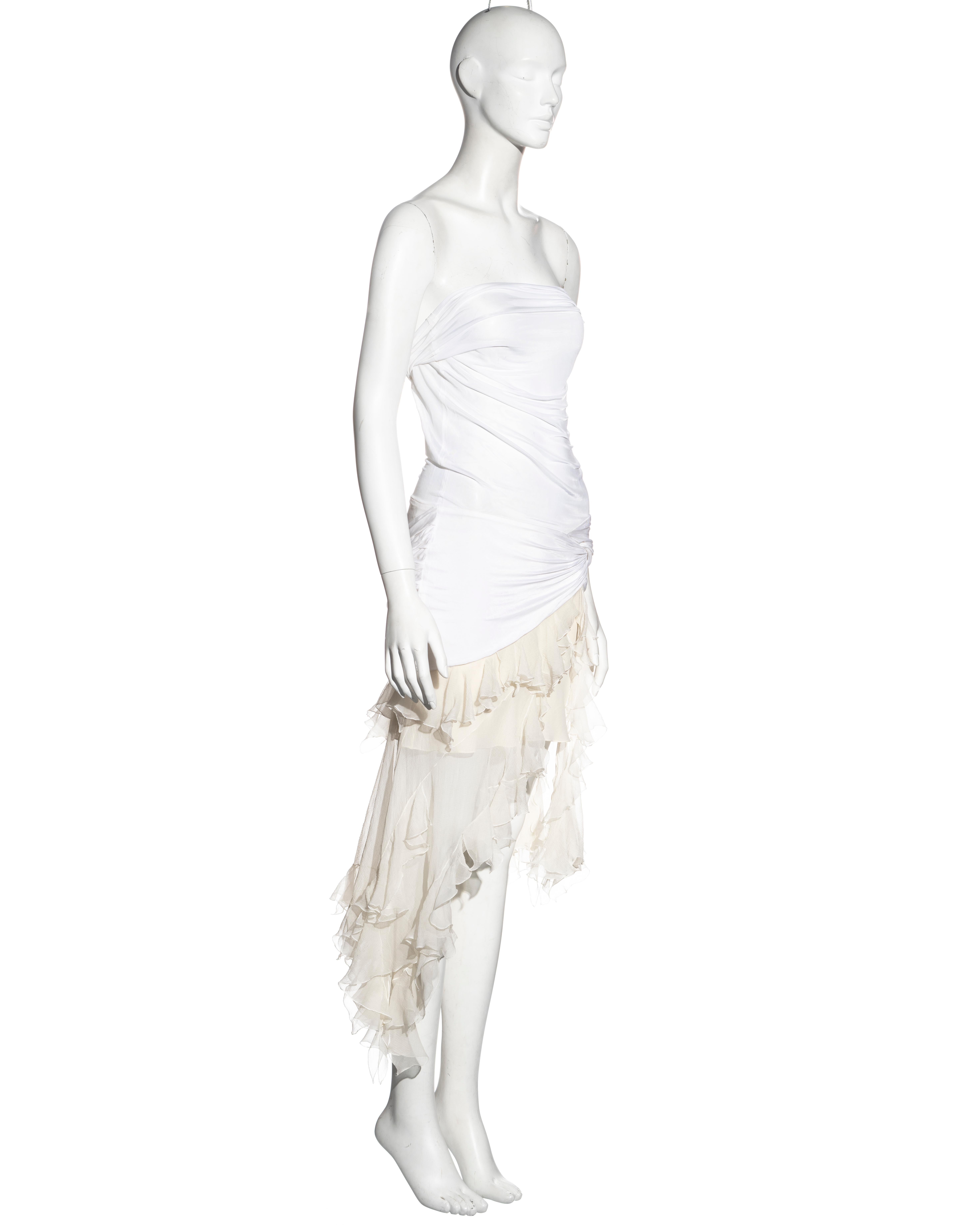 Women's Christian Dior by John Galliano white silk strapless dress, ss 2004