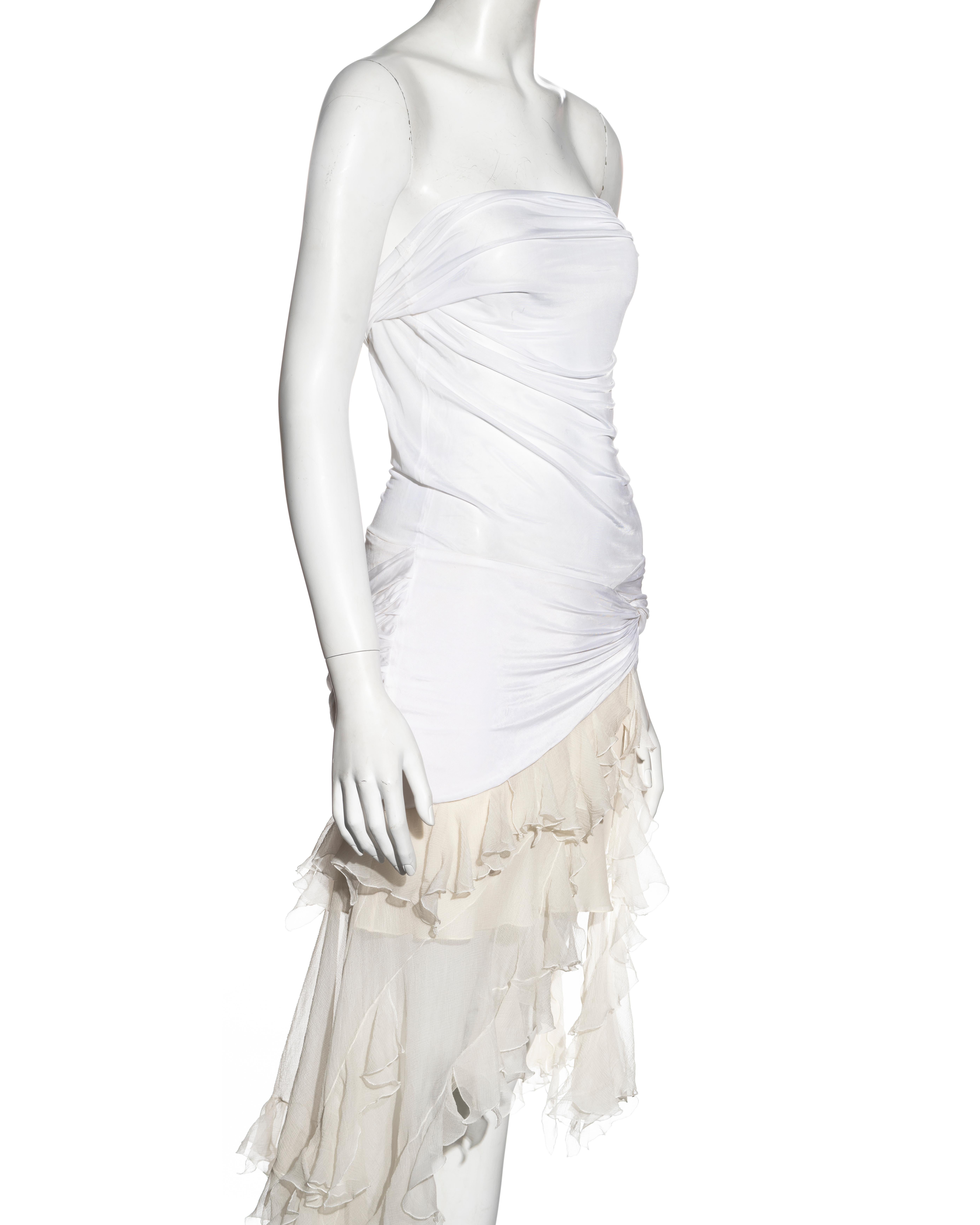 Christian Dior by John Galliano white silk strapless dress, ss 2004 1