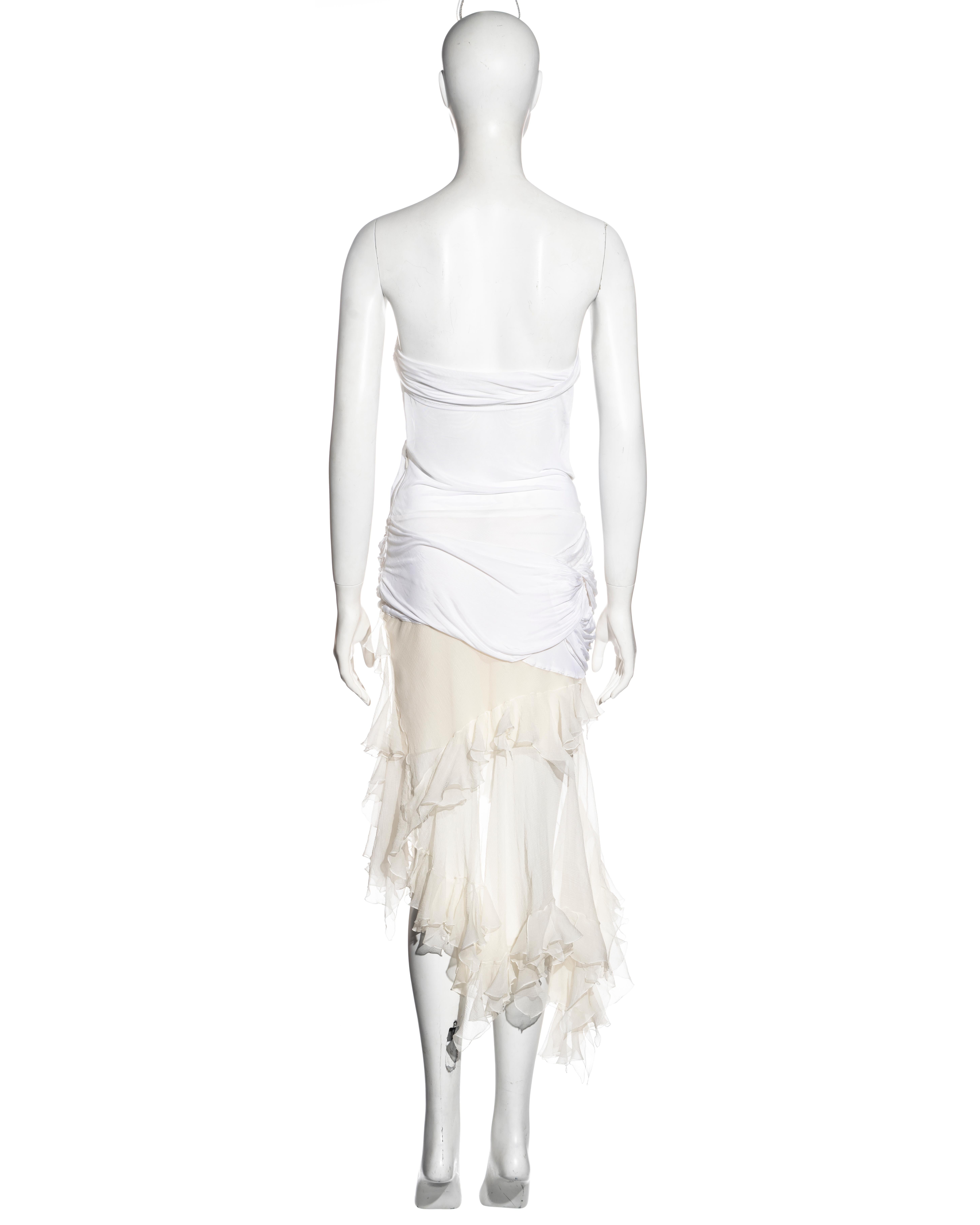 Christian Dior by John Galliano white silk strapless dress, ss 2004 3