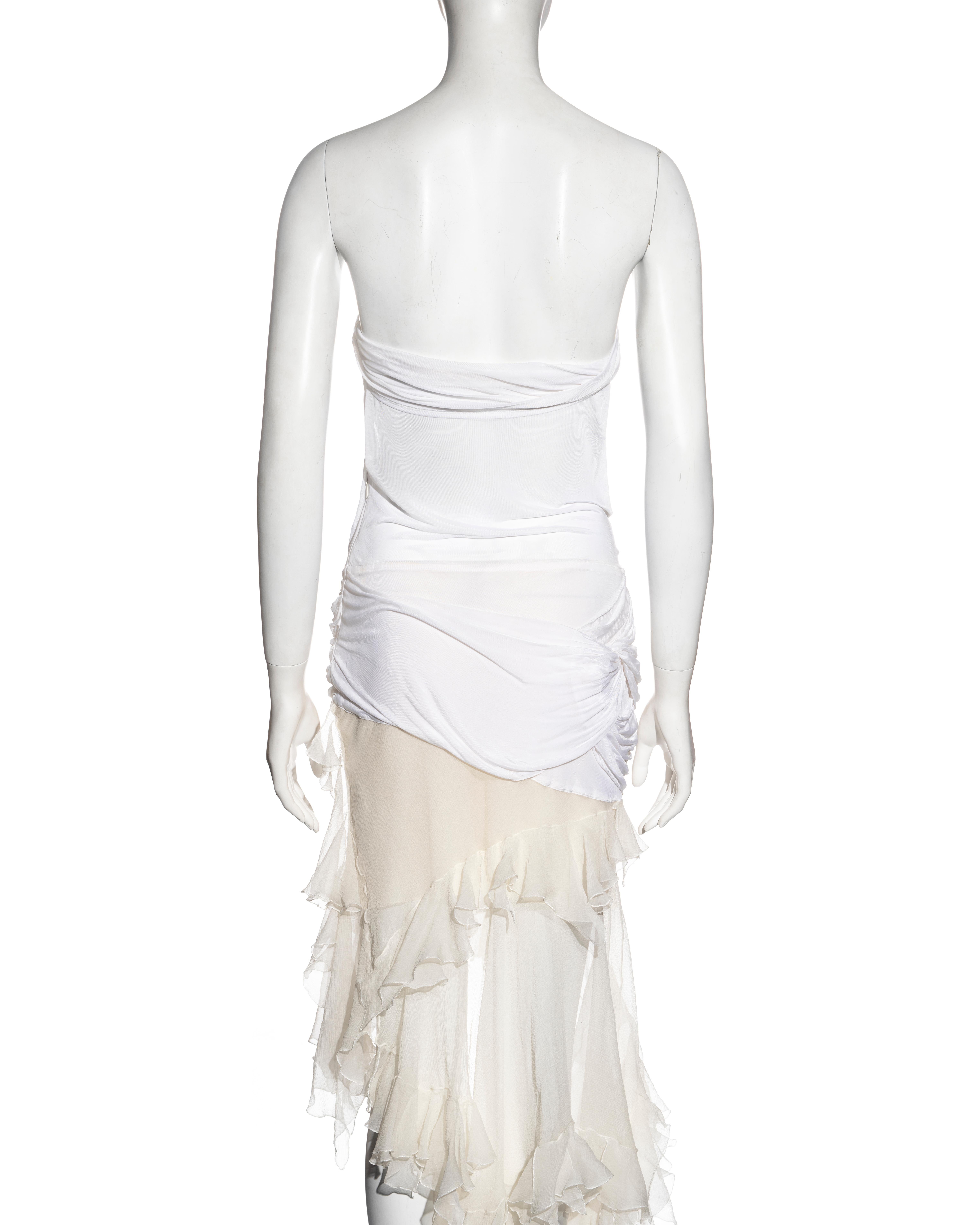 Christian Dior by John Galliano white silk strapless dress, ss 2004 4
