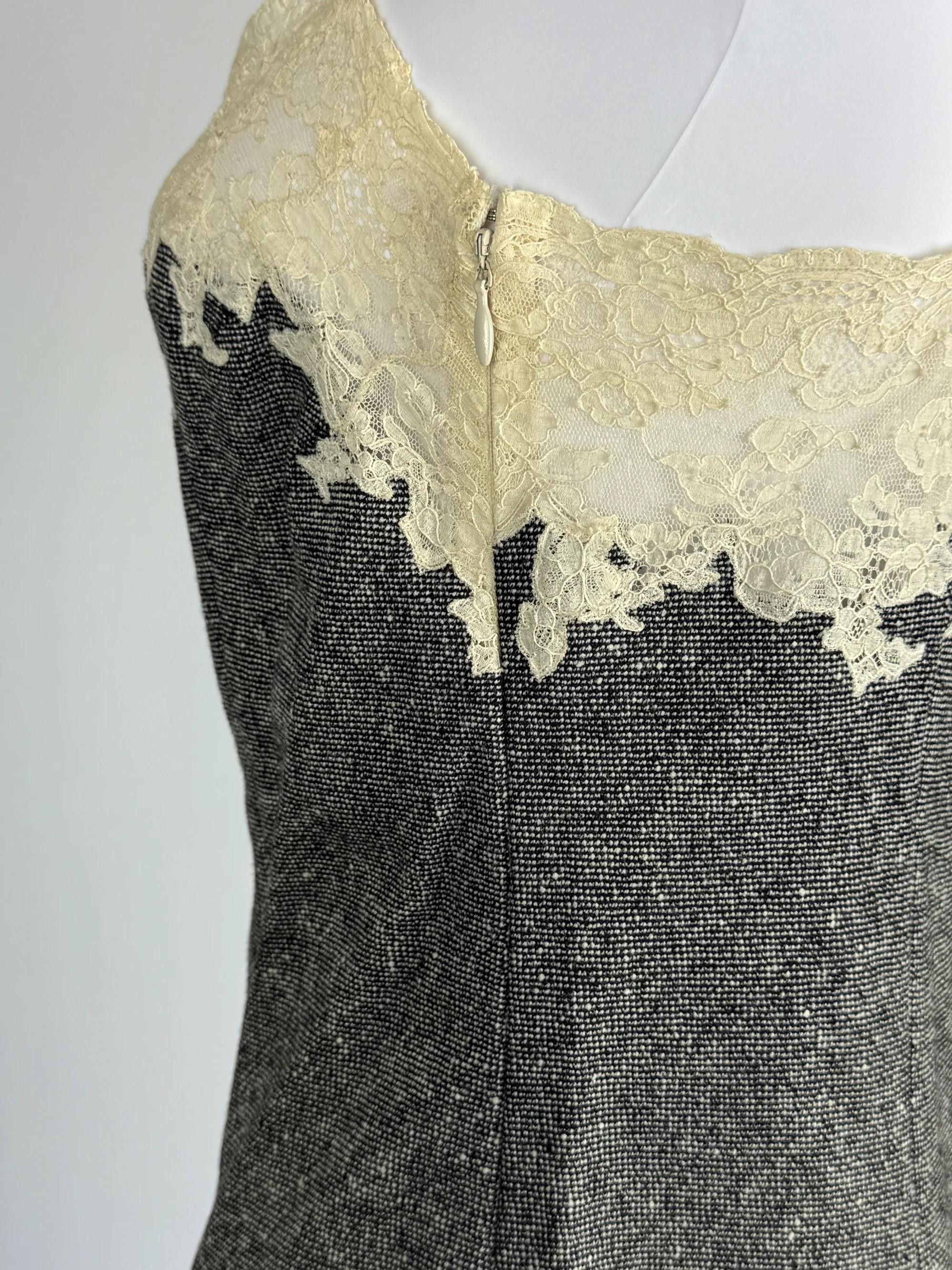 Christian Dior for John Galliano Slip Dress Ensemble aus Wolle und Spitze, FW 1998 im Angebot 7