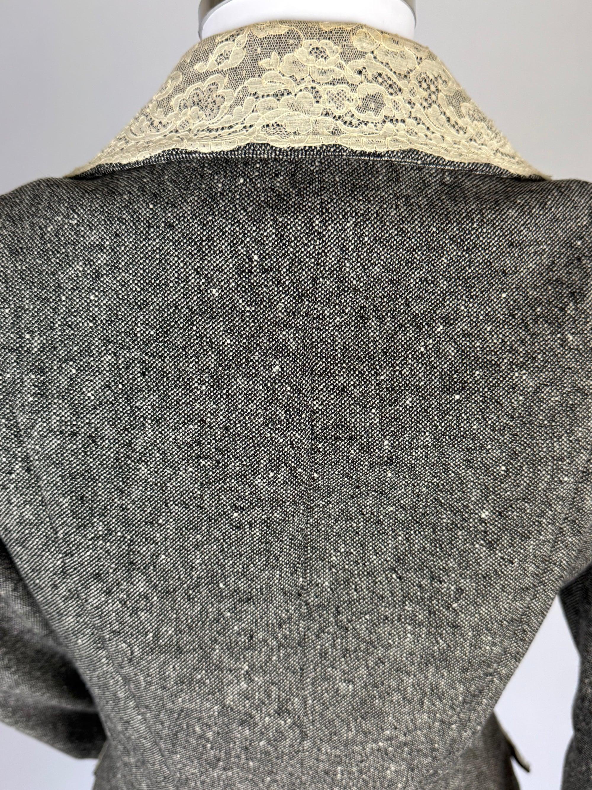 Christian Dior for John Galliano Slip Dress Ensemble aus Wolle und Spitze, FW 1998 im Angebot 9