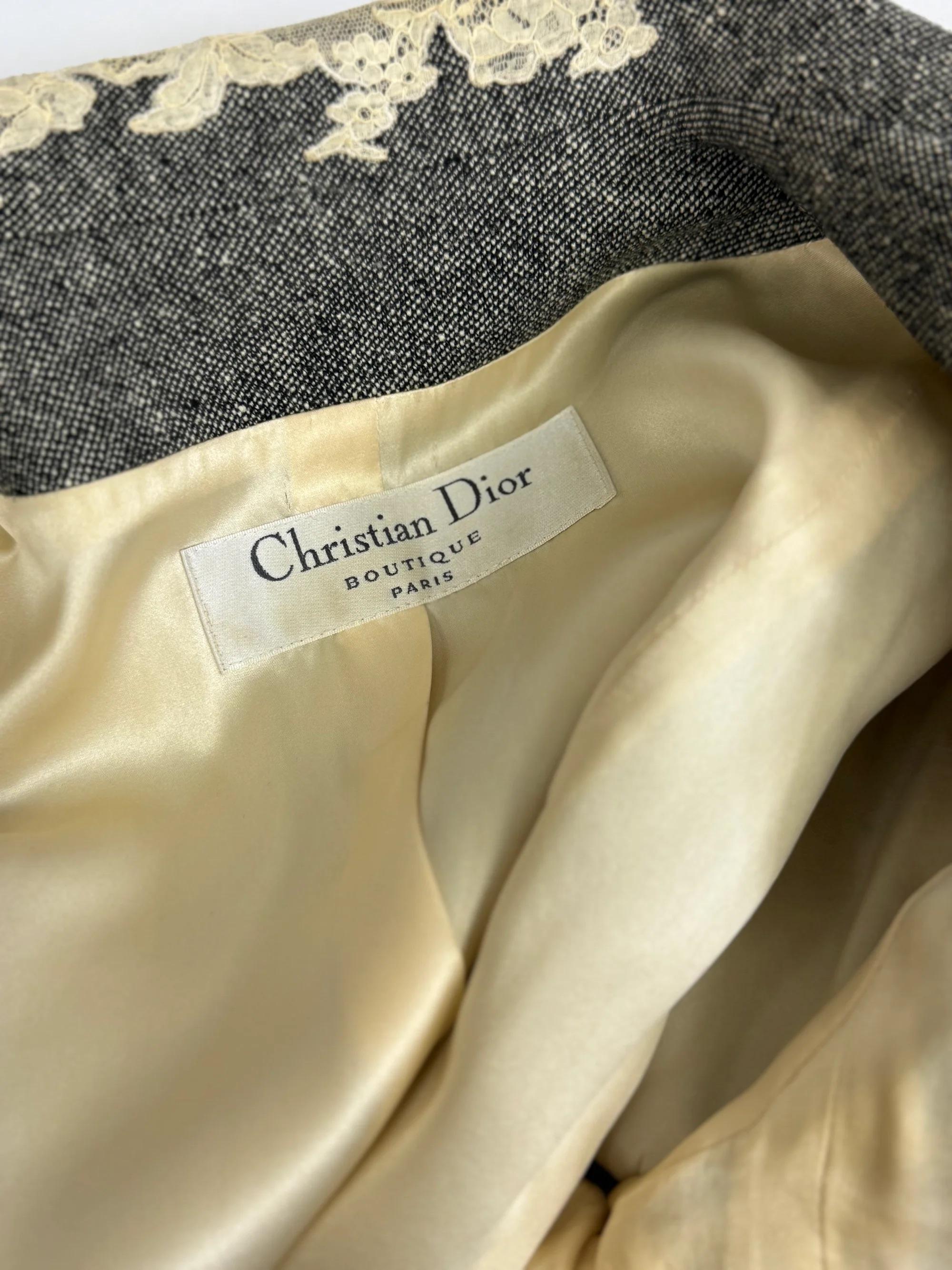 Christian Dior for John Galliano Slip Dress Ensemble aus Wolle und Spitze, FW 1998 im Angebot 11